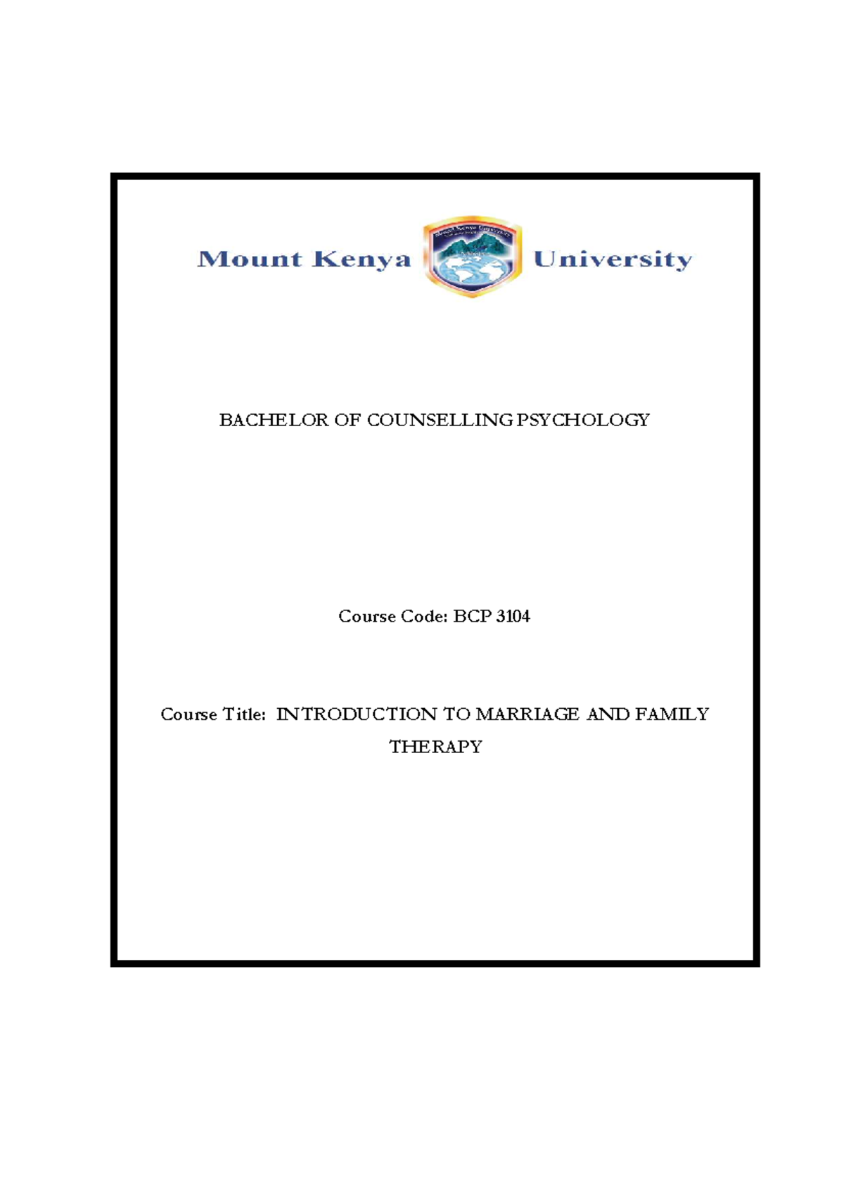 BCP+3104++ Introduction+to+ Marraiage+AND+ Family+ Therapy - BACHELOR ...