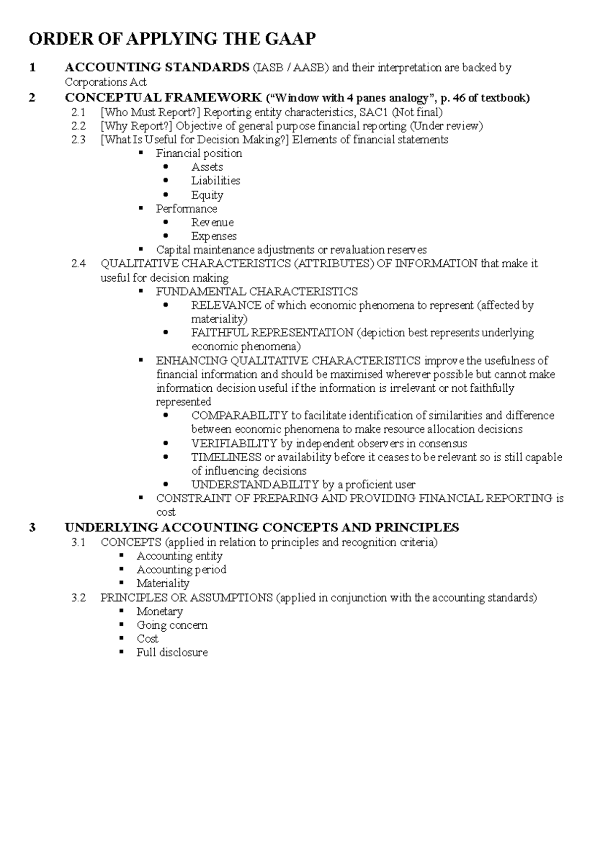 GAAP summary v4 - ORDER OF APPLYING THE GAAP - ORDER OF APPLYING THE ...