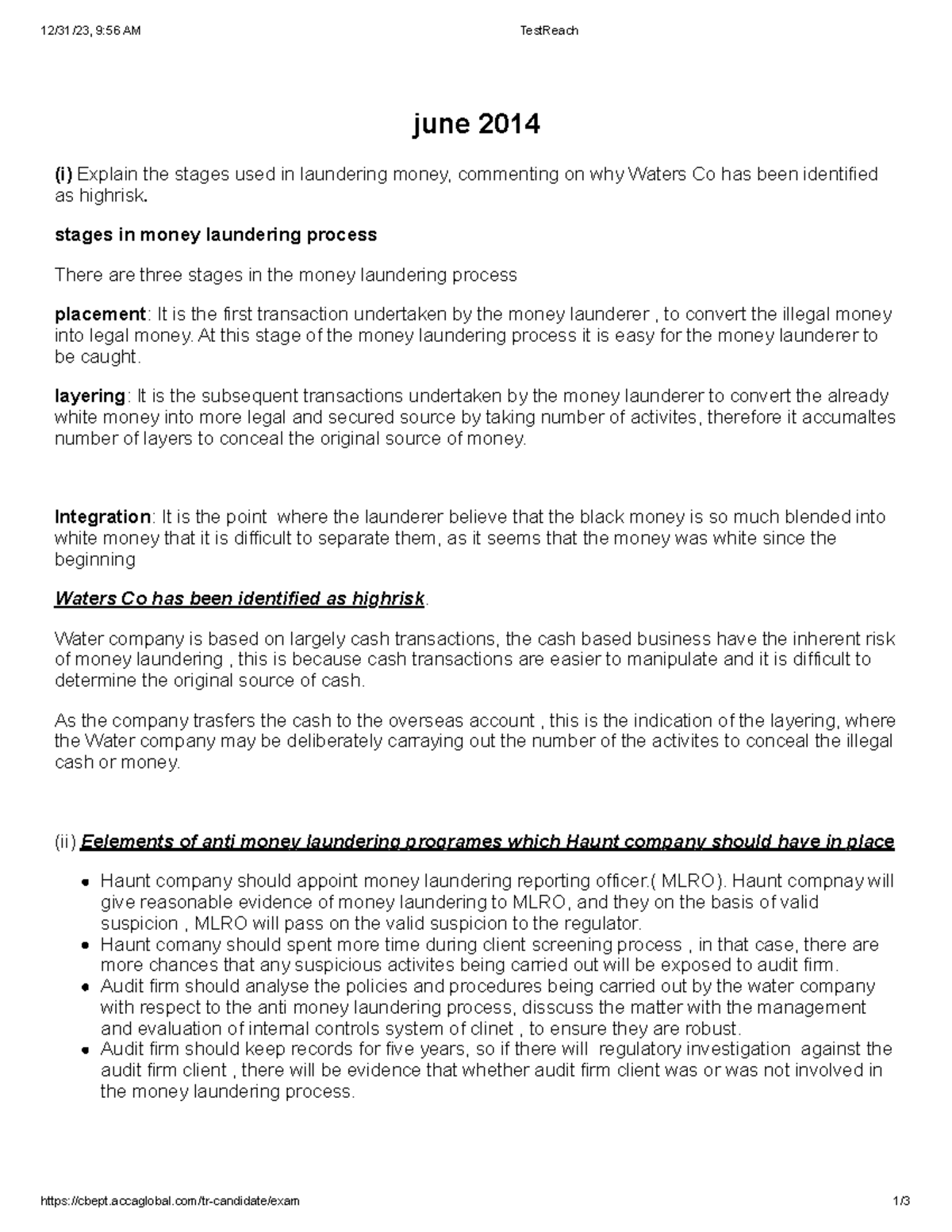 Assignment 1 - 12/31/23, 9:56 AM TestReach cbept.accaglobal/tr ...