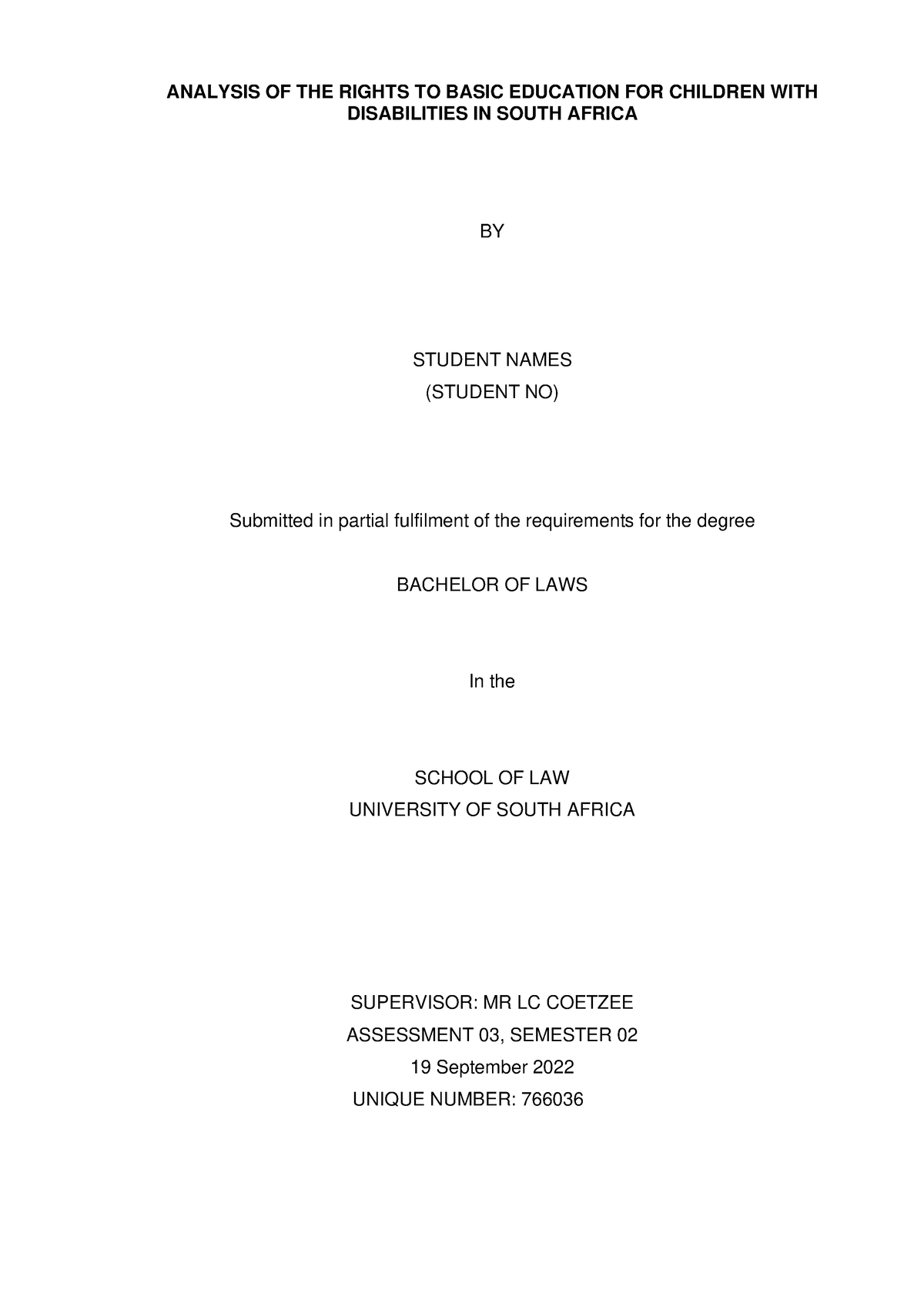 Research example - LCR MCQ PRACTICE - ANALYSIS OF THE RIGHTS TO BASIC ...