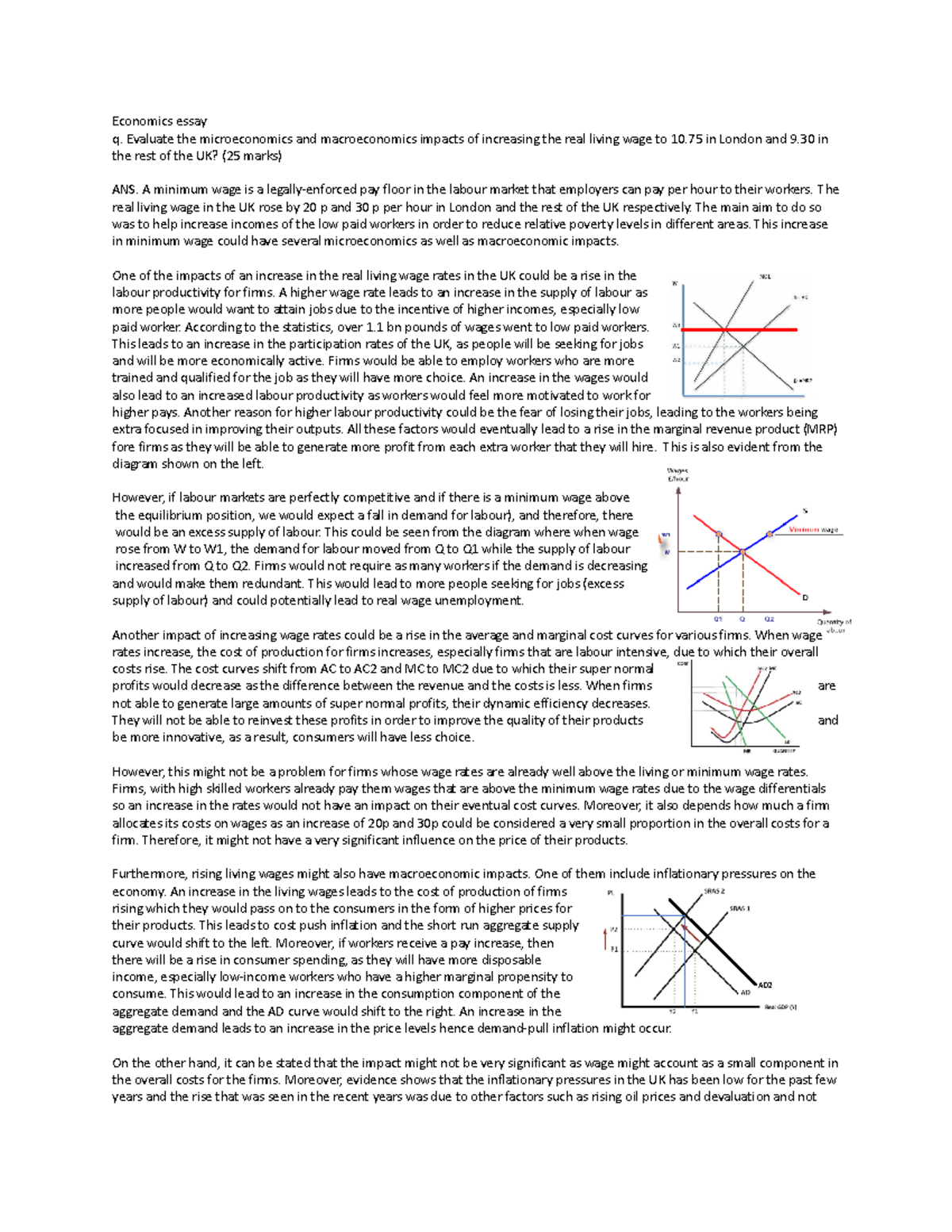 Economics essay - Evaluate the microeconomics and macroeconomics ...
