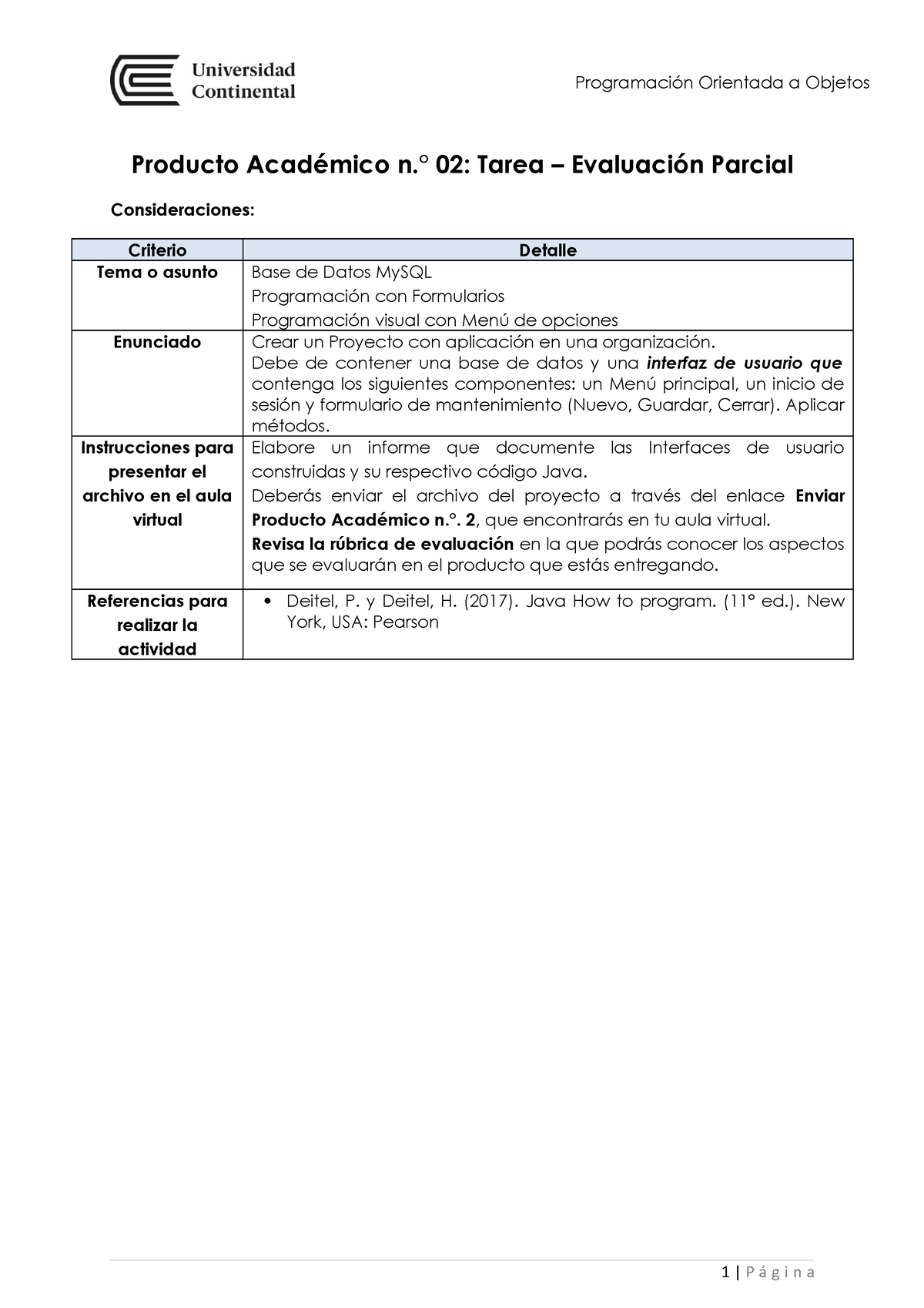 PA02 Programación Orienta Objeto - Producto Académico N.° 02: Tarea ...