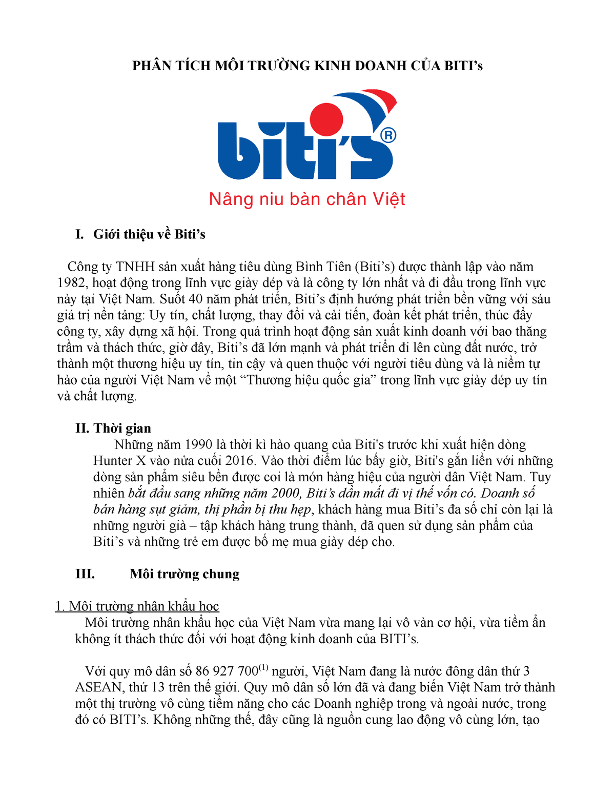 Chiến lược marketing của Bitis Nâng niu bàn chân Việt
