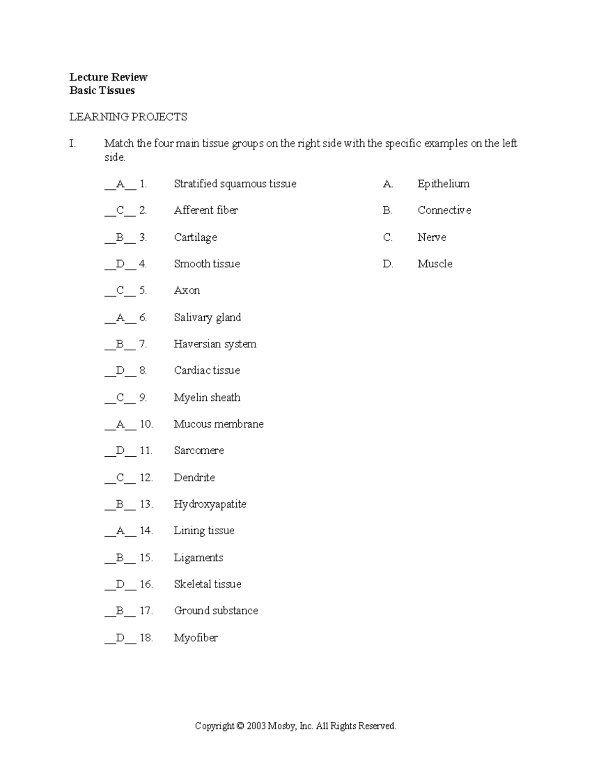 Attachment 1 assignment lecture review basic tissues learning 