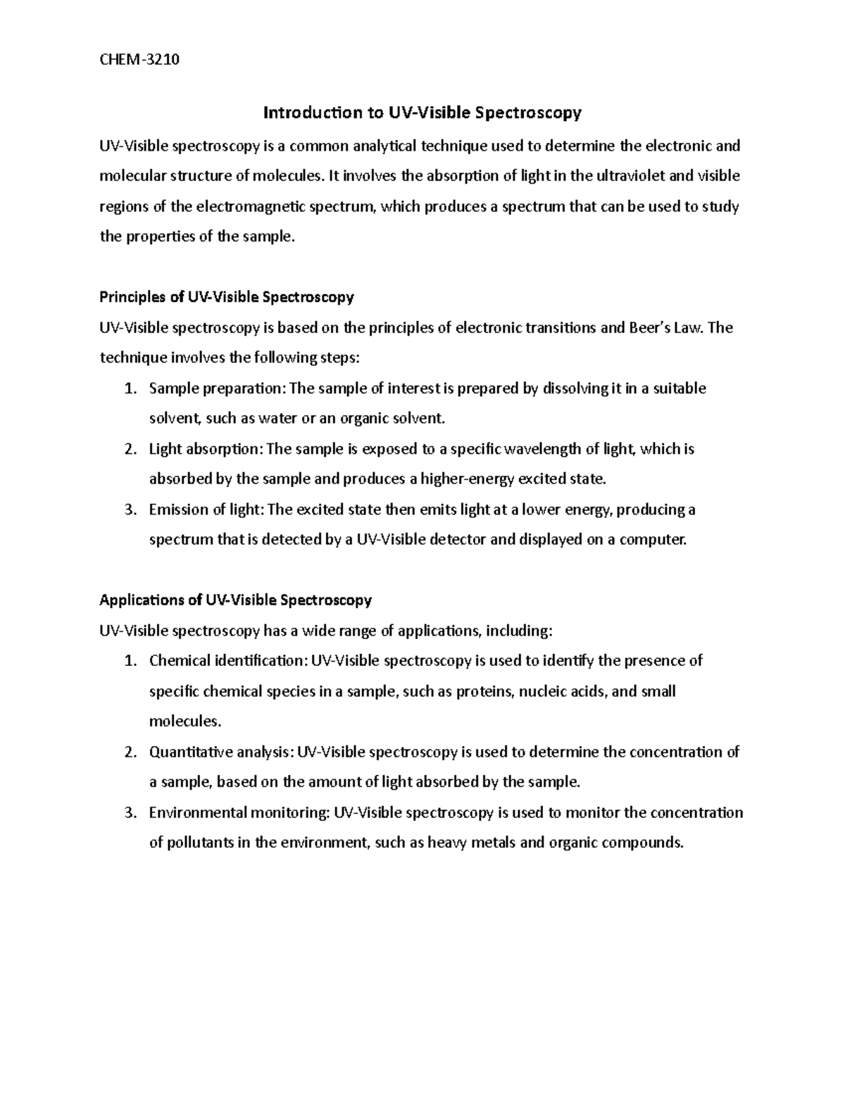 Uv Visible Spectroscopy Chem Introduction To Uv Visible Spectroscopy Uv Visible Spectroscopy