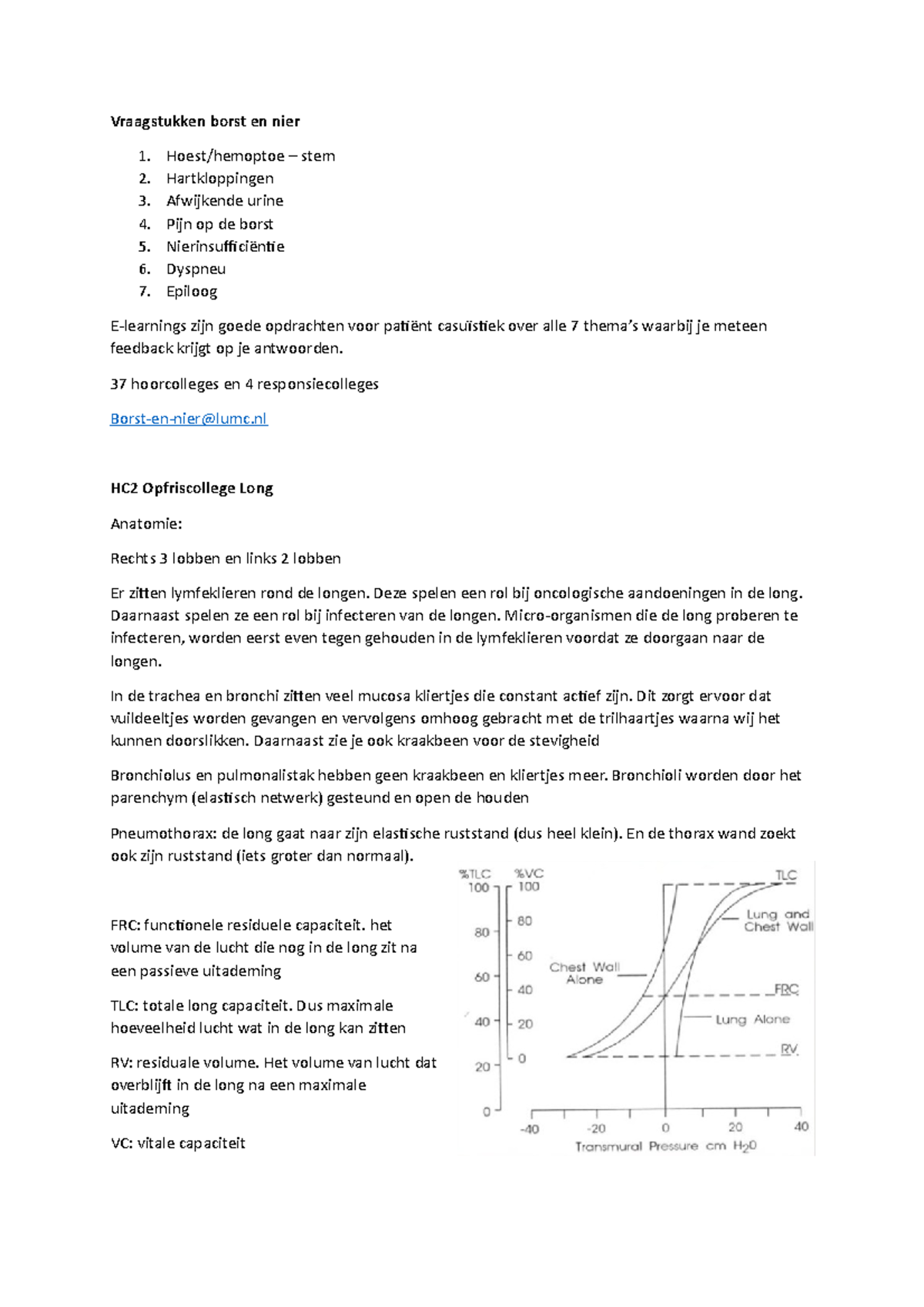 Vraagstukken Borst En Nier - Vraagstukken Borst En Nier Hoest/hemoptoe ...