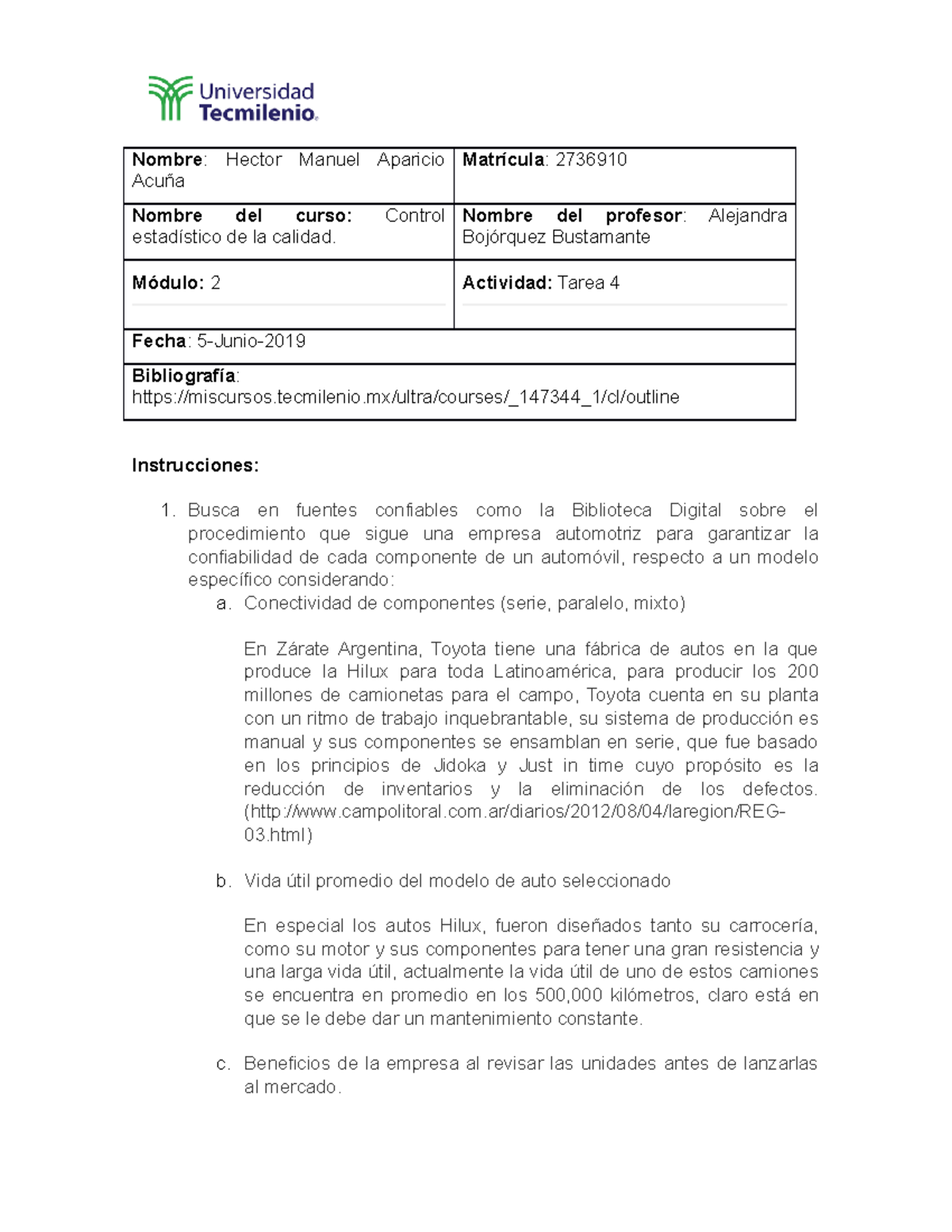 Tarea 4 - actividad individual - Nombre: Hector Manuel Aparicio Acuña ...