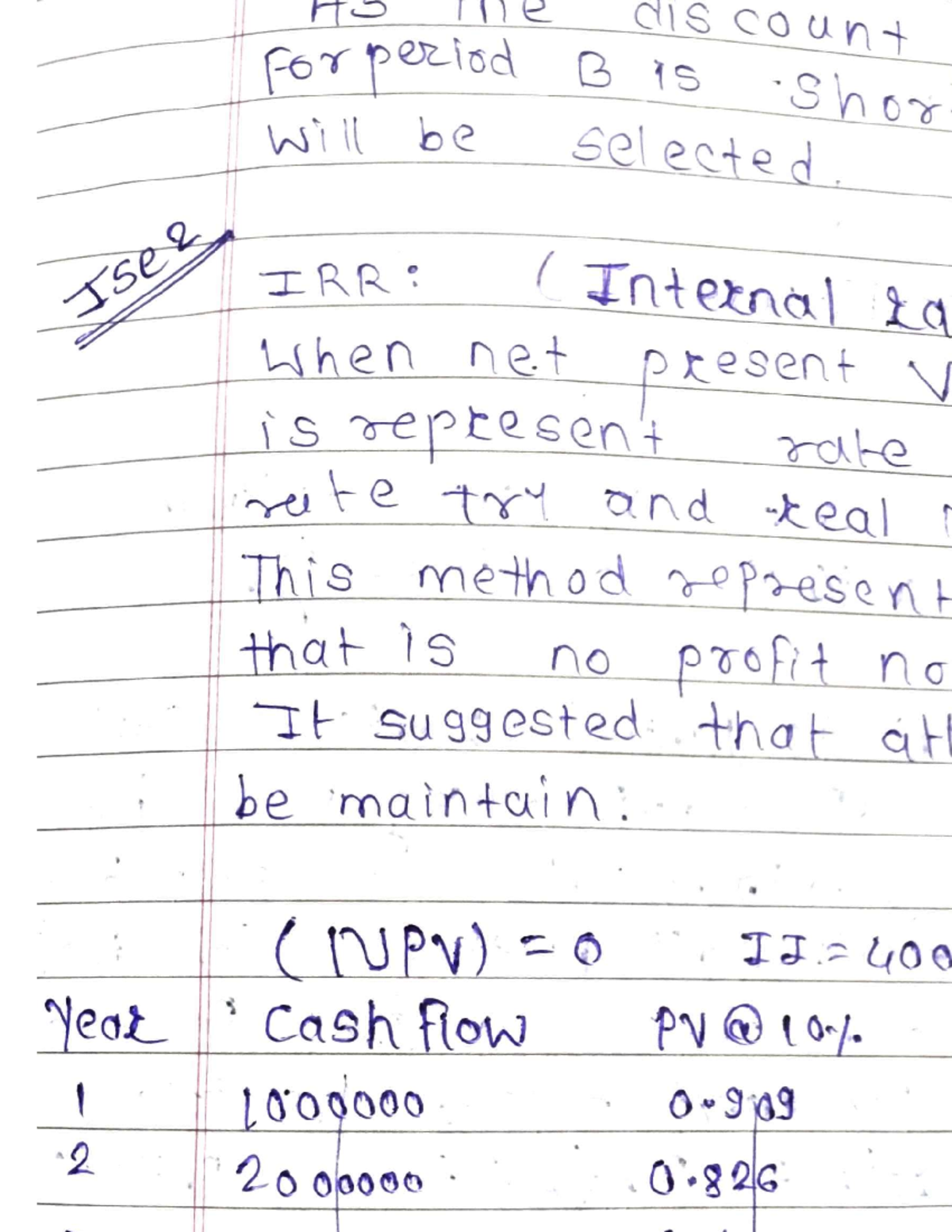 IRR - fsdfa - Electrical Engineering - HS dis count me Forperiod B is ...