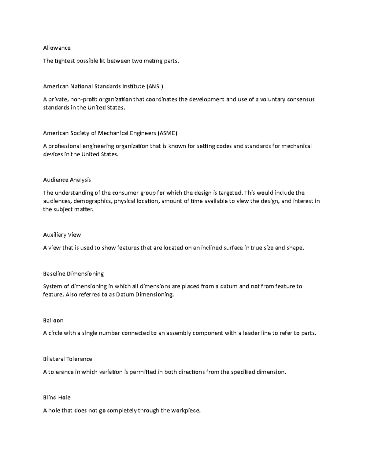 Intro to engineering lecture notes 6 - Allowance The tightest possible ...