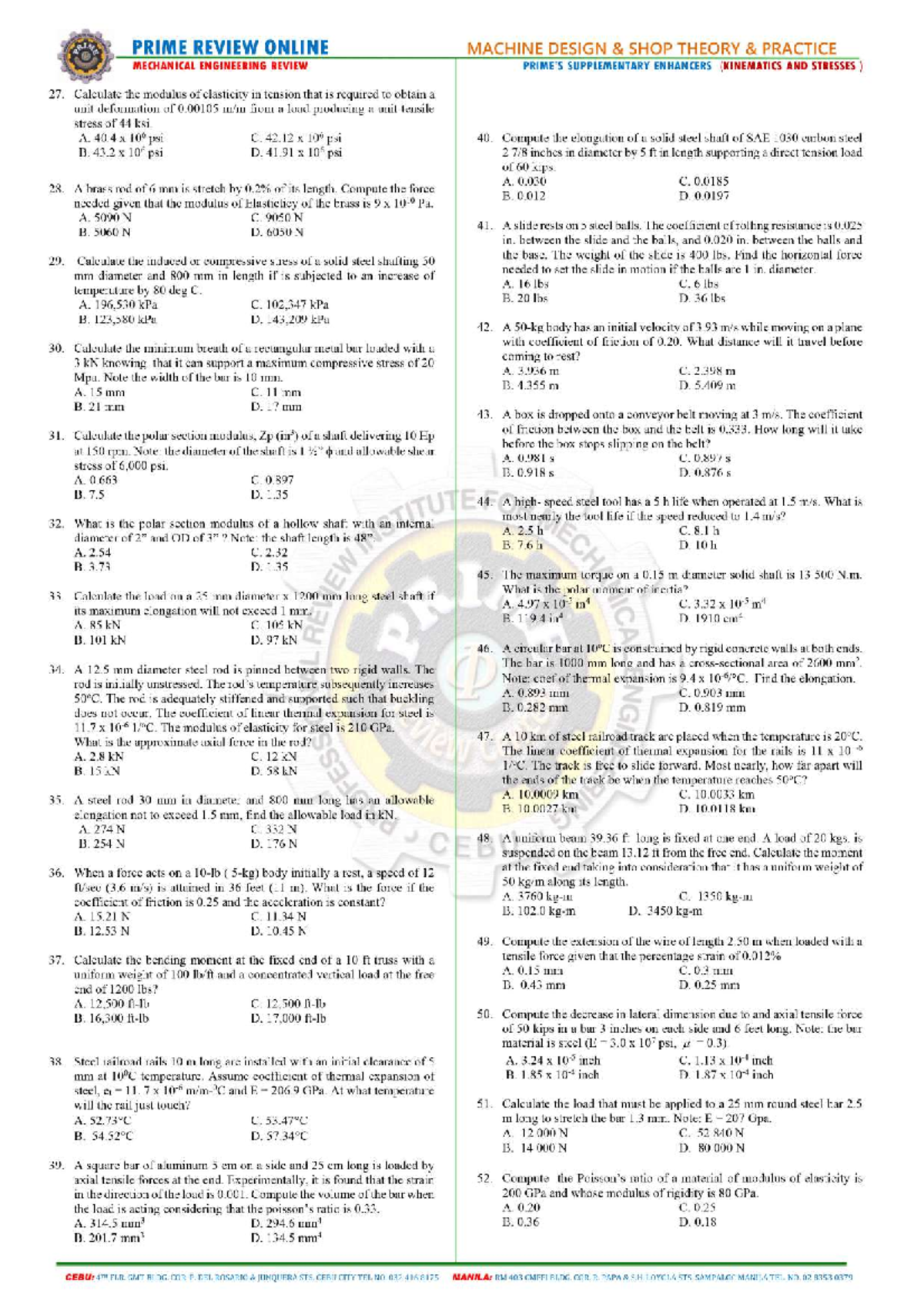Module 24 page 2 - Review - PRIME REVIEW ONLINE MACHINE DESIGN SHOP ...