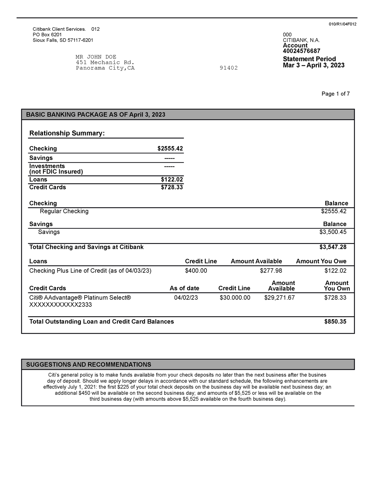 Citibank-Bank-Statement-Bank Statements.net - 010/R1/04F Citibank ...