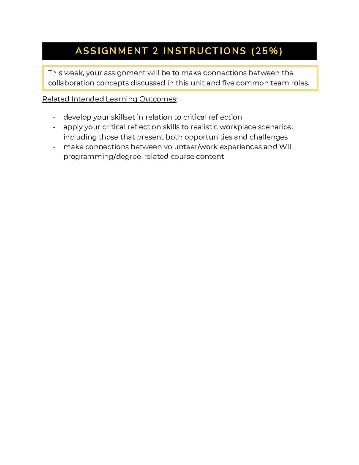 PD 12 - Assignment 2 - Related Intended Learning Outcomes: develop your ...