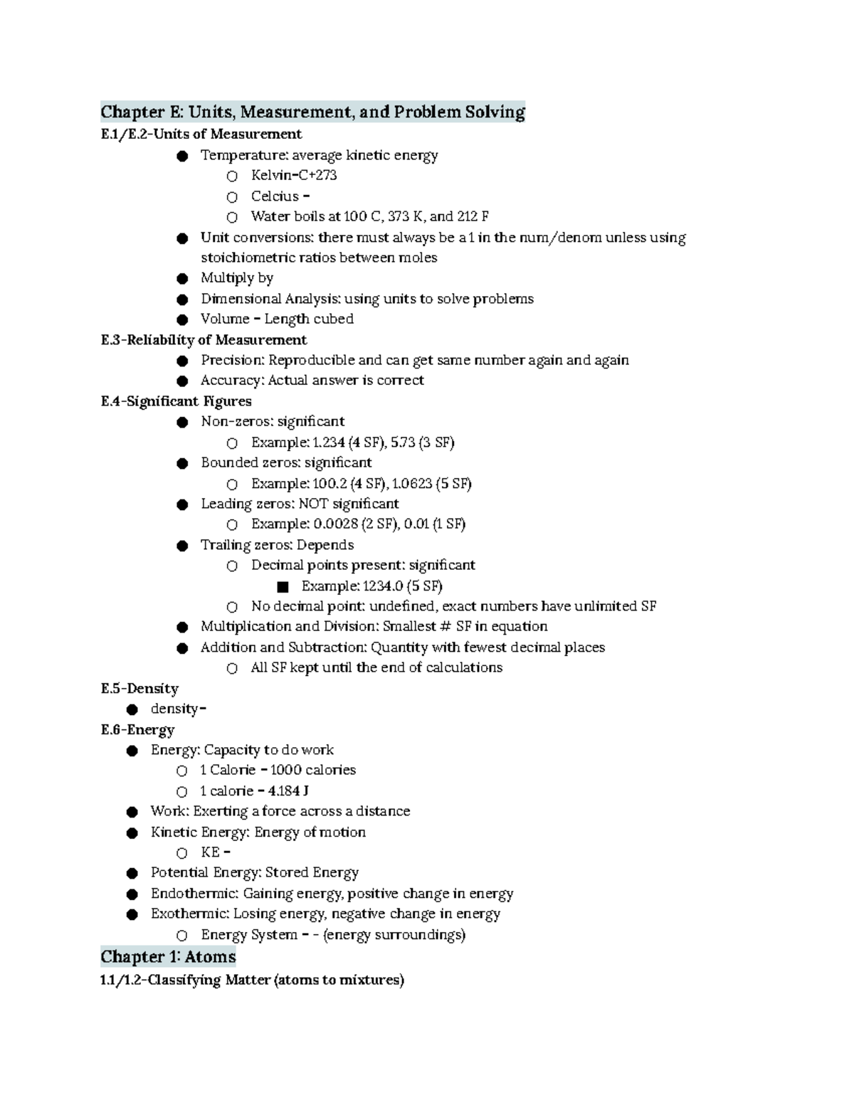 CHEM Final Study Guide - Summarizes Everything Learned In The Class For ...