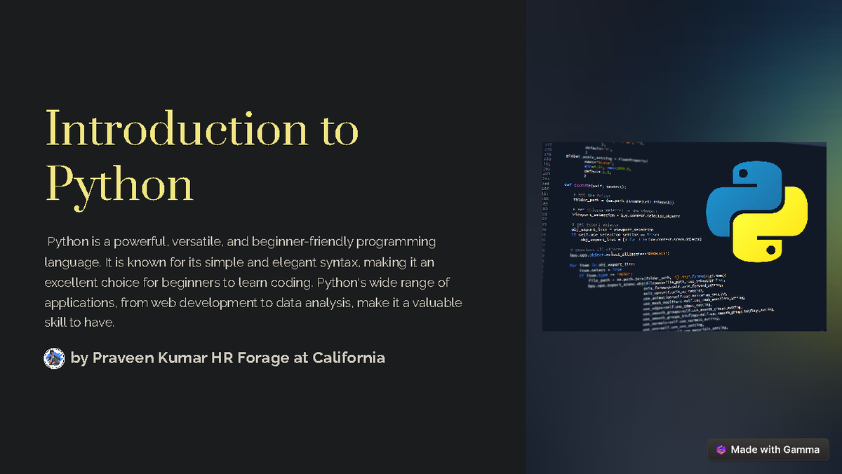 Introduction-to-Python - Introduction to Python Python is a powerful ...