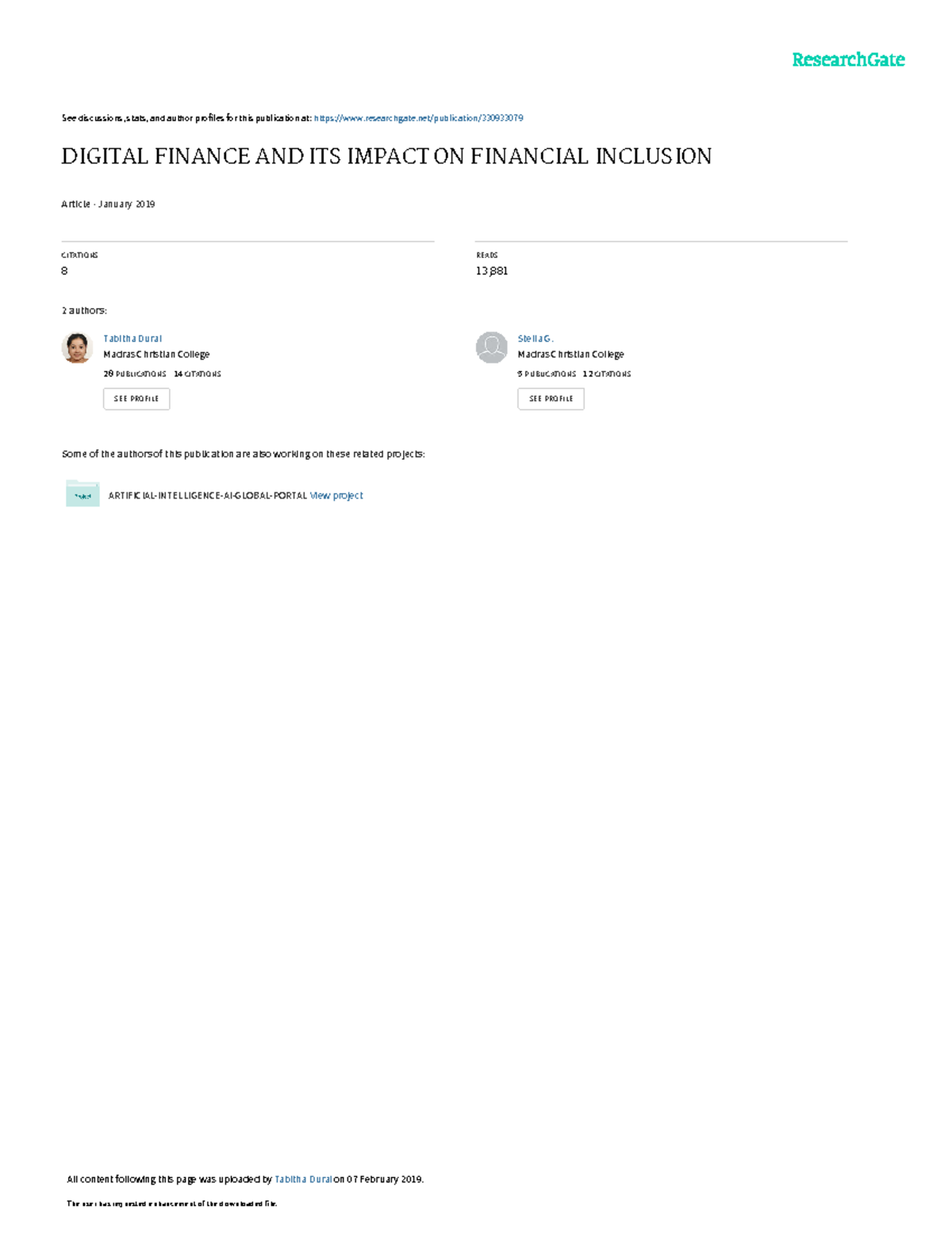Digital Finance AND ITS Impact ON Financial Inclusion - See discussions ...