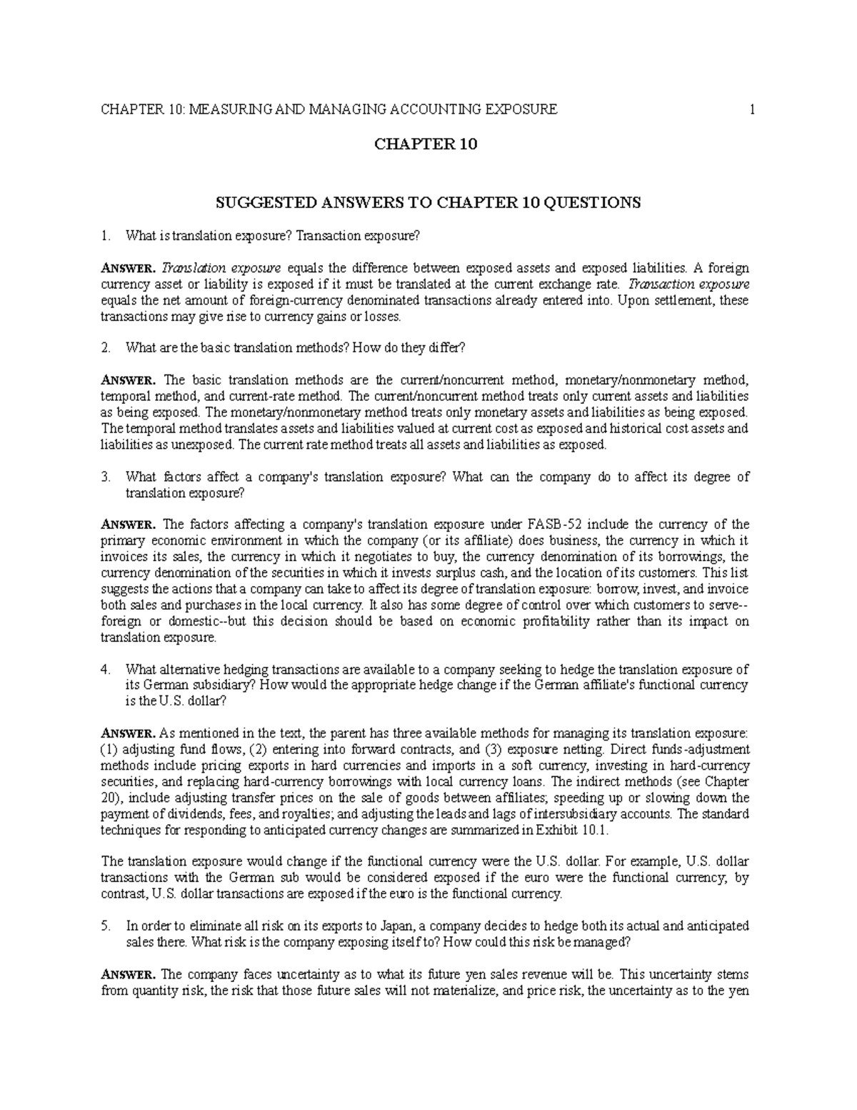 Ch10 Solutions Homework 3 CHAPTER 10 MEASURING AND MANAGING 