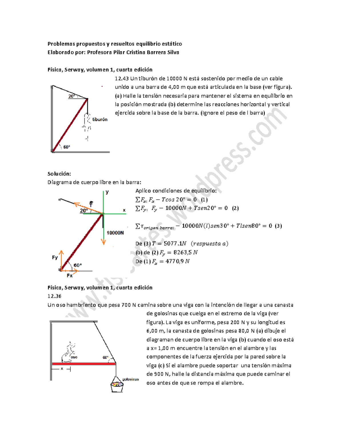 Problemas Propuestos Y Resueltos Equilibrio Estc3a1tico - Problemas ...