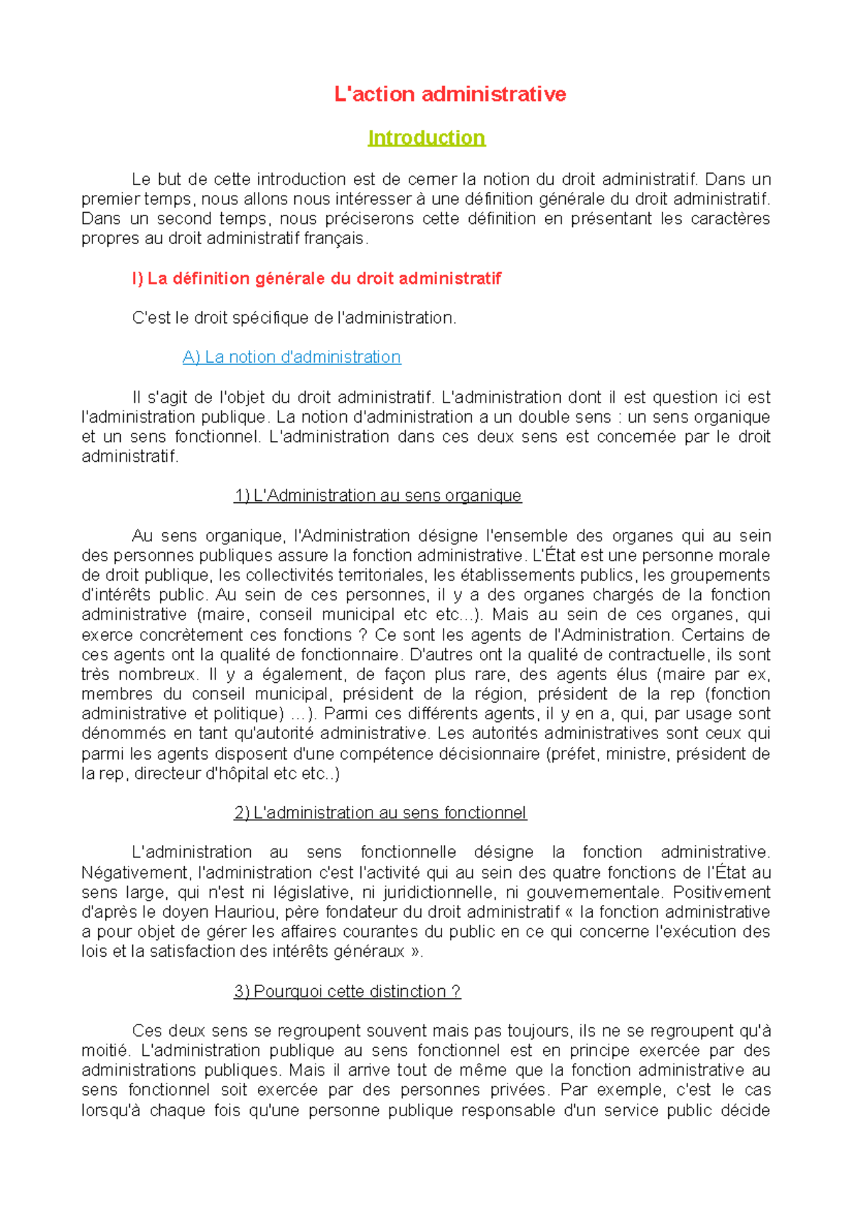 L'action administrative - L'action administrative Introduction Le but ...