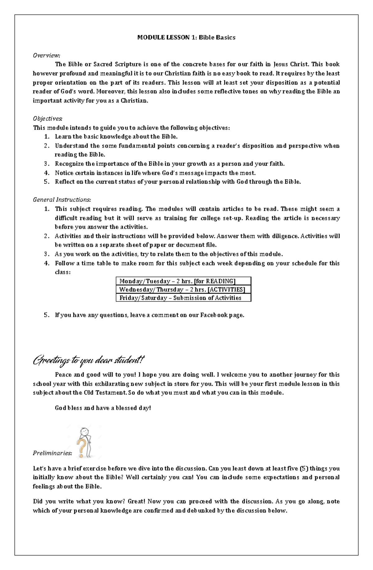 Module- Lesson-1-Bible-Basics-Sir-Caleb - MODULE LESSON 1: Bible Basics ...