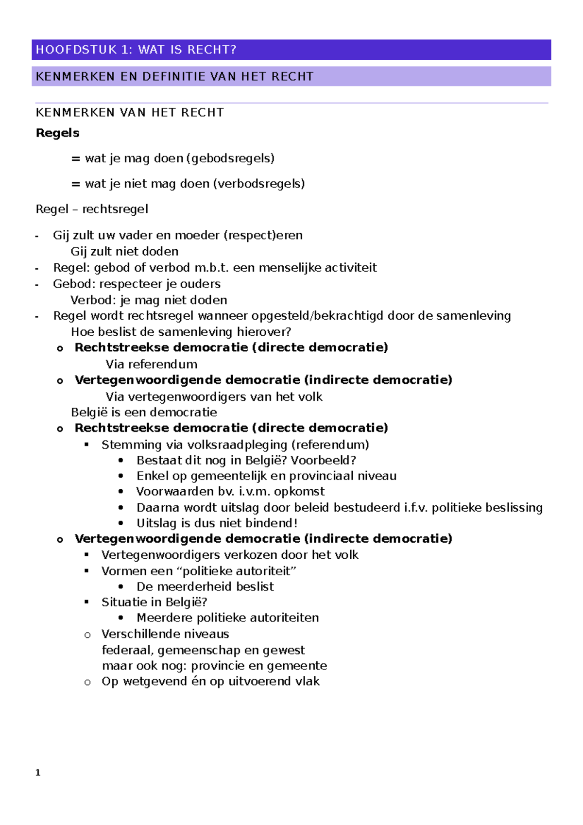 Samenvatting Recht Verkennen 2020-2021 - HOOFDSTUK 1: WAT IS RECHT ...