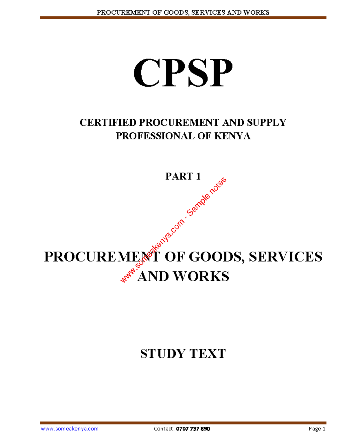 Procurement of Goods, Services and Works - PROCUREMENT OF GOODS ...