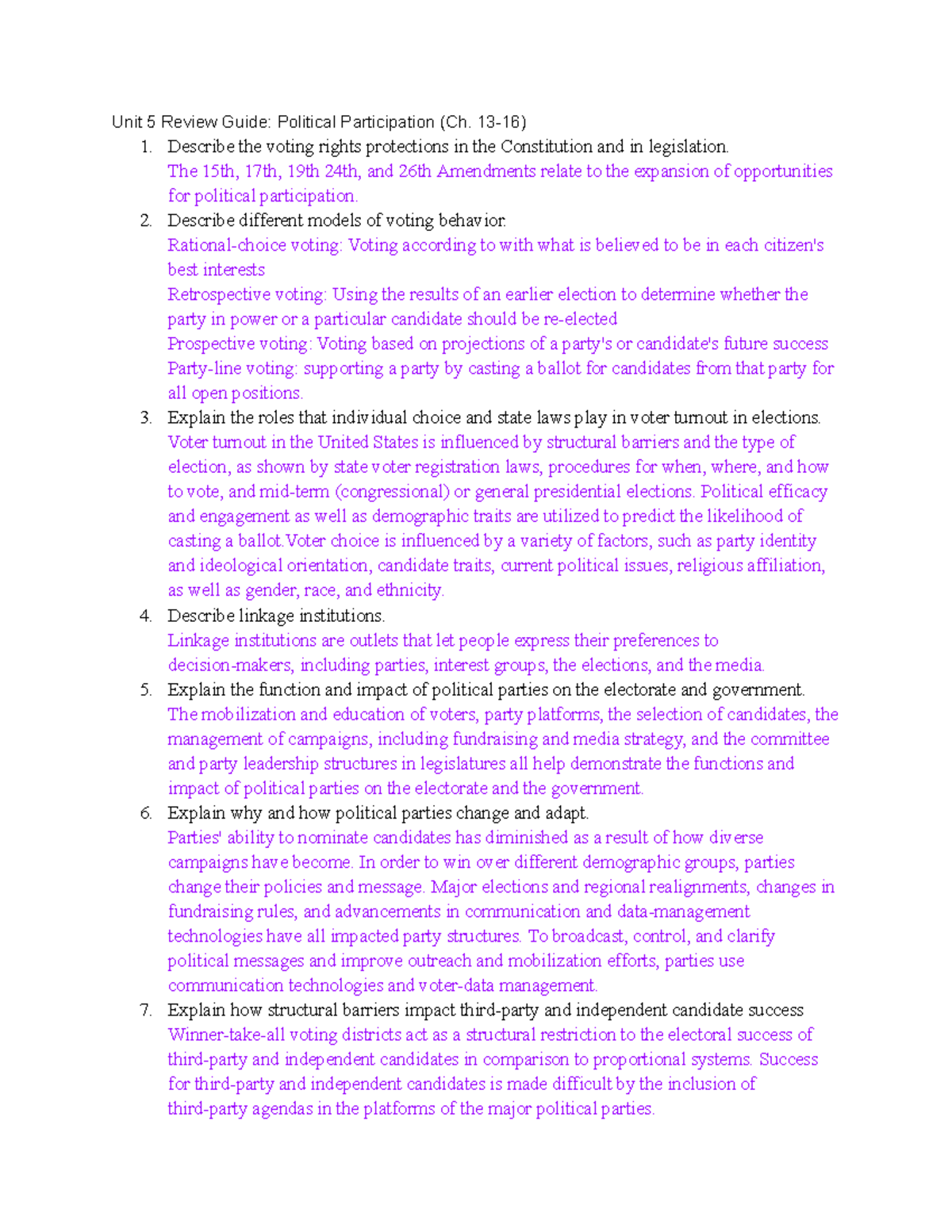 Ap Gov Unit 5 Review Quizlet - 3r78o2v