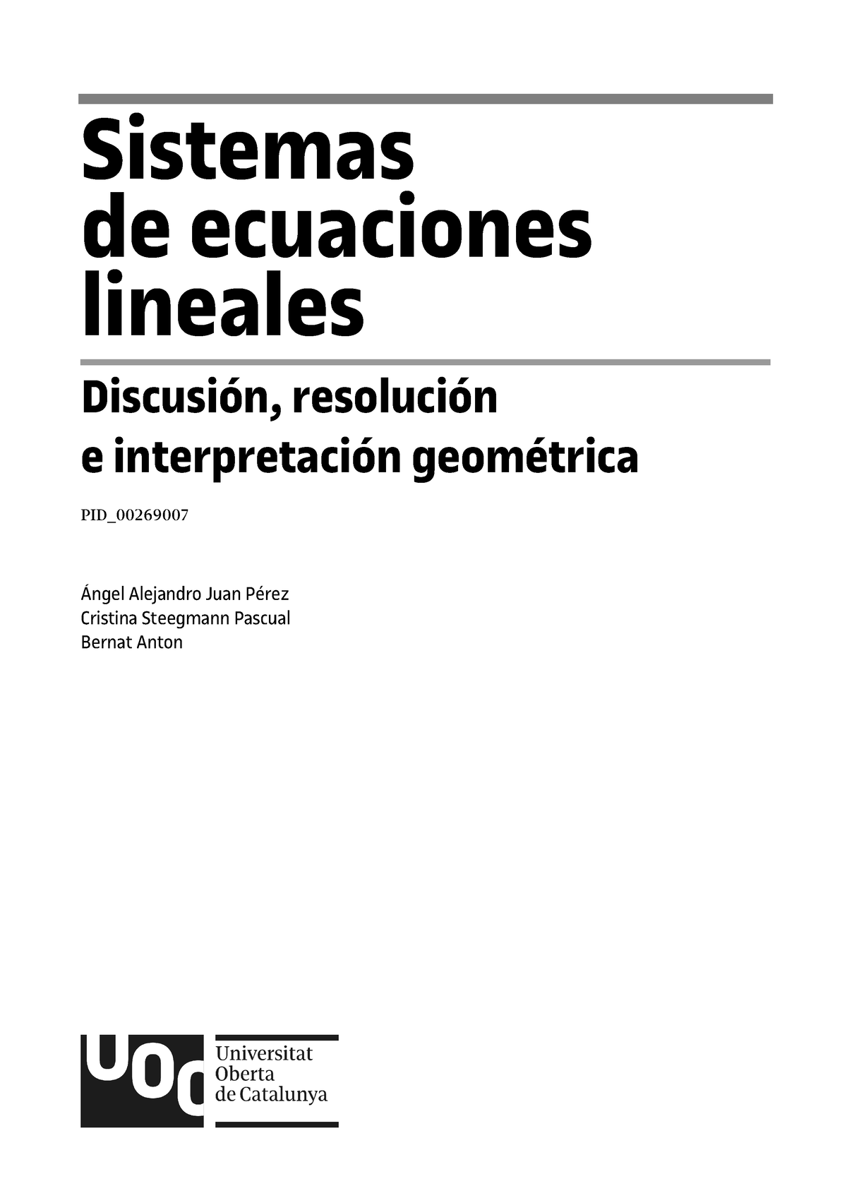 Sistemas DE Ecuaciones Lineales - Sistemas De Ecuaciones Lineales ...