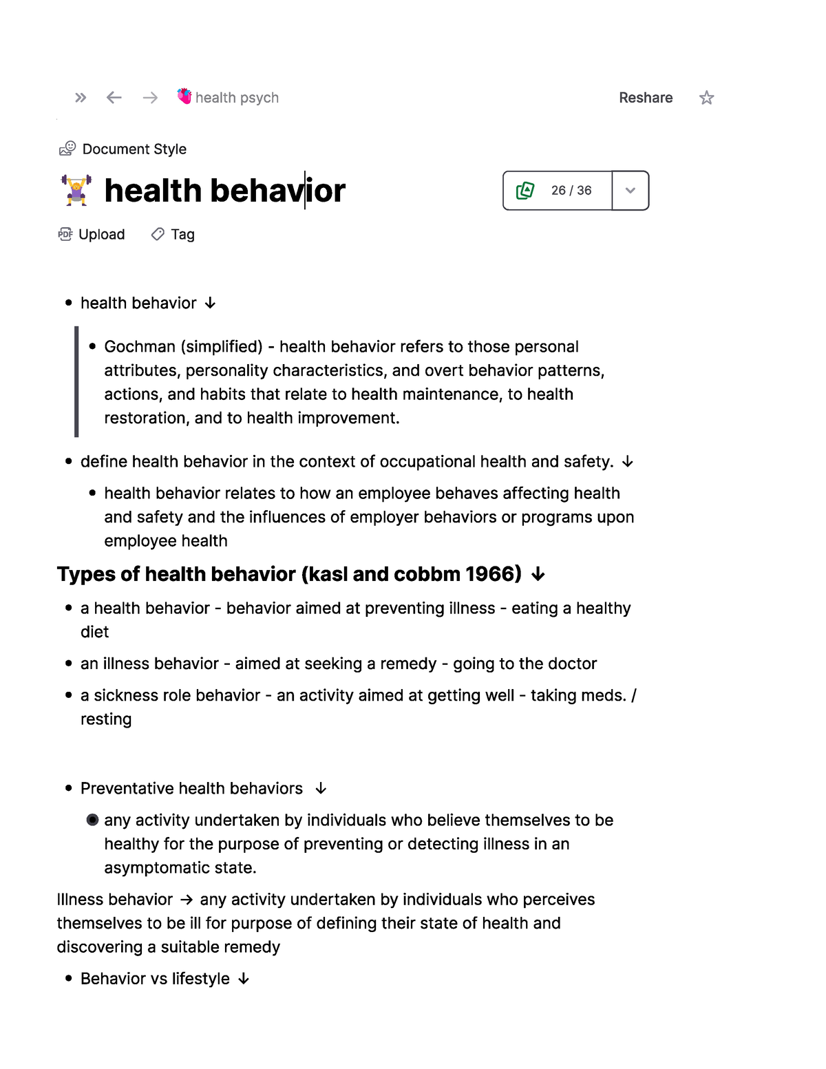 Health Behavior - Health Psychology - Studocu