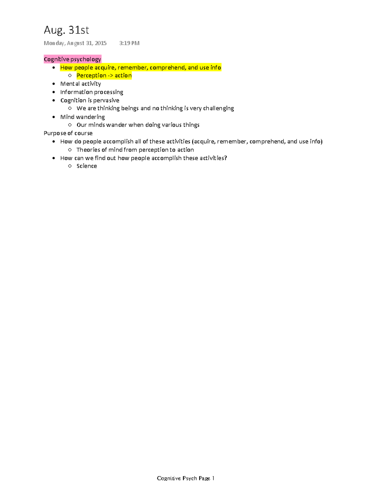 Study Wandering Pervasive Problem For >> Cognitive Psych A Comprehensive Pdf Of My Lecture Notes From The Study Wandering Pervasive Problem For >> Cognitive Psych A Comprehensive Pdf Of My Lecture Notes From The