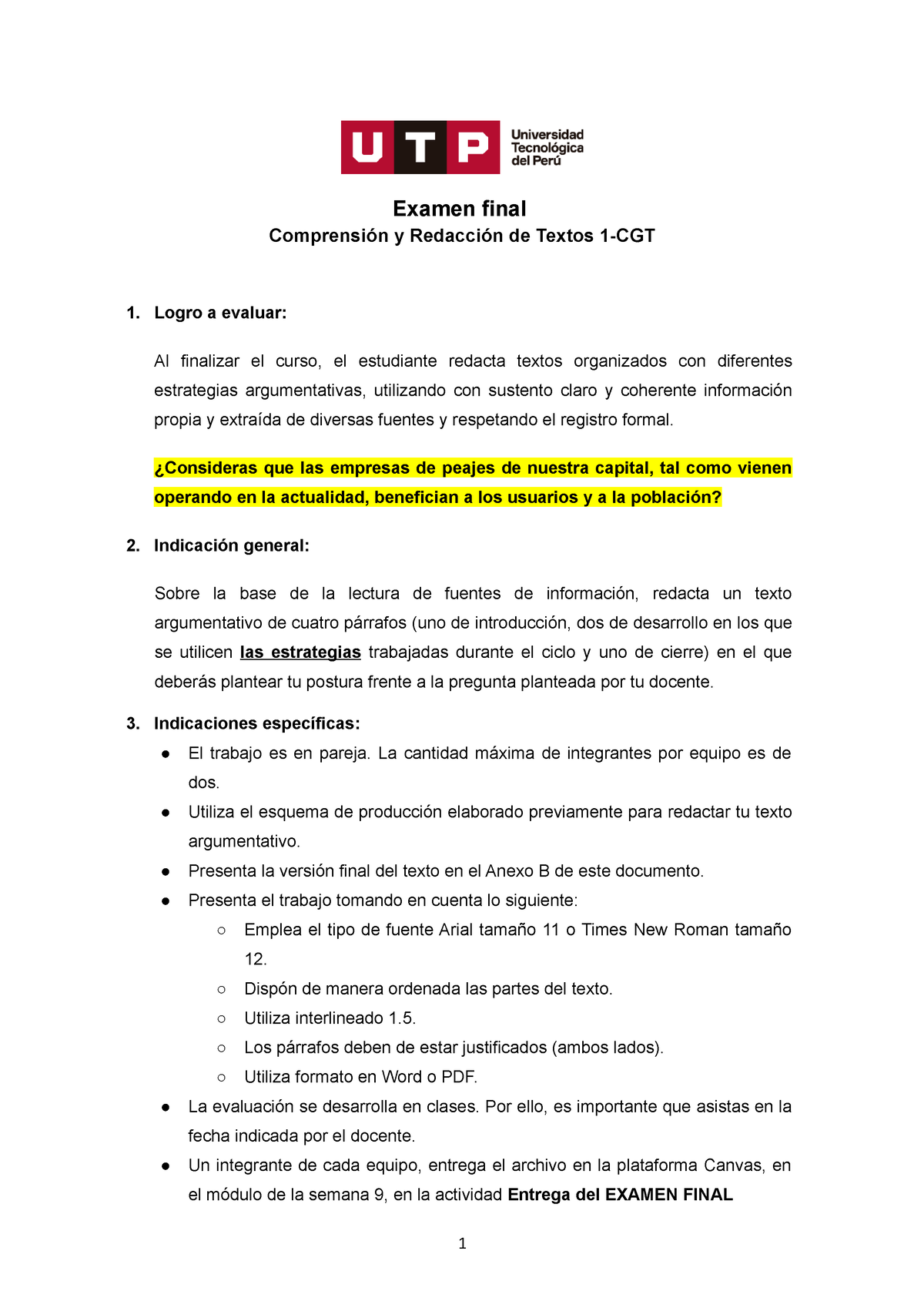 CGT CRT1 Exfinal Formato 22M01... - Examen Final Comprensión Y ...