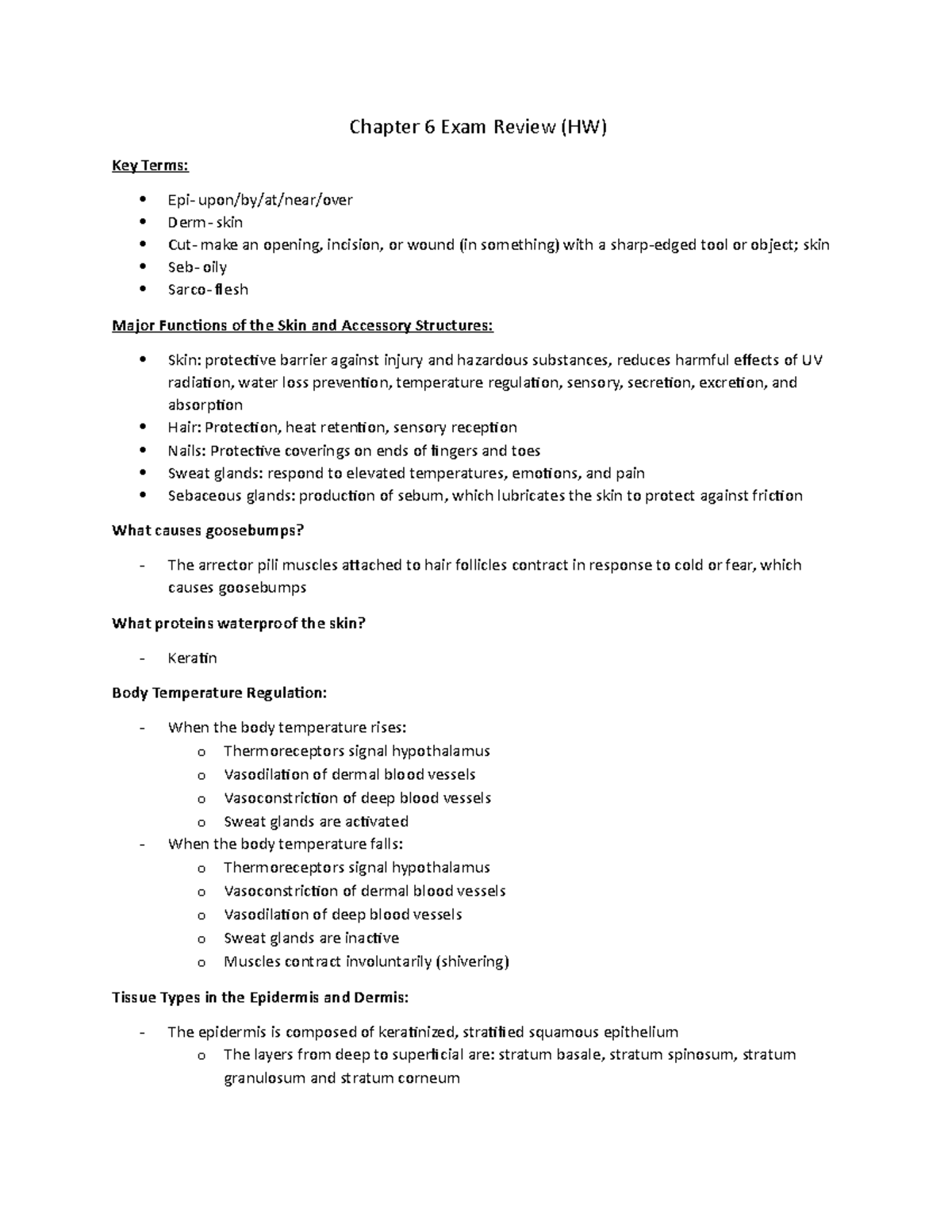 Chapter 6 Exam Review - Chapter 6 Exam Review (HW) Key Terms: Epi- upon ...