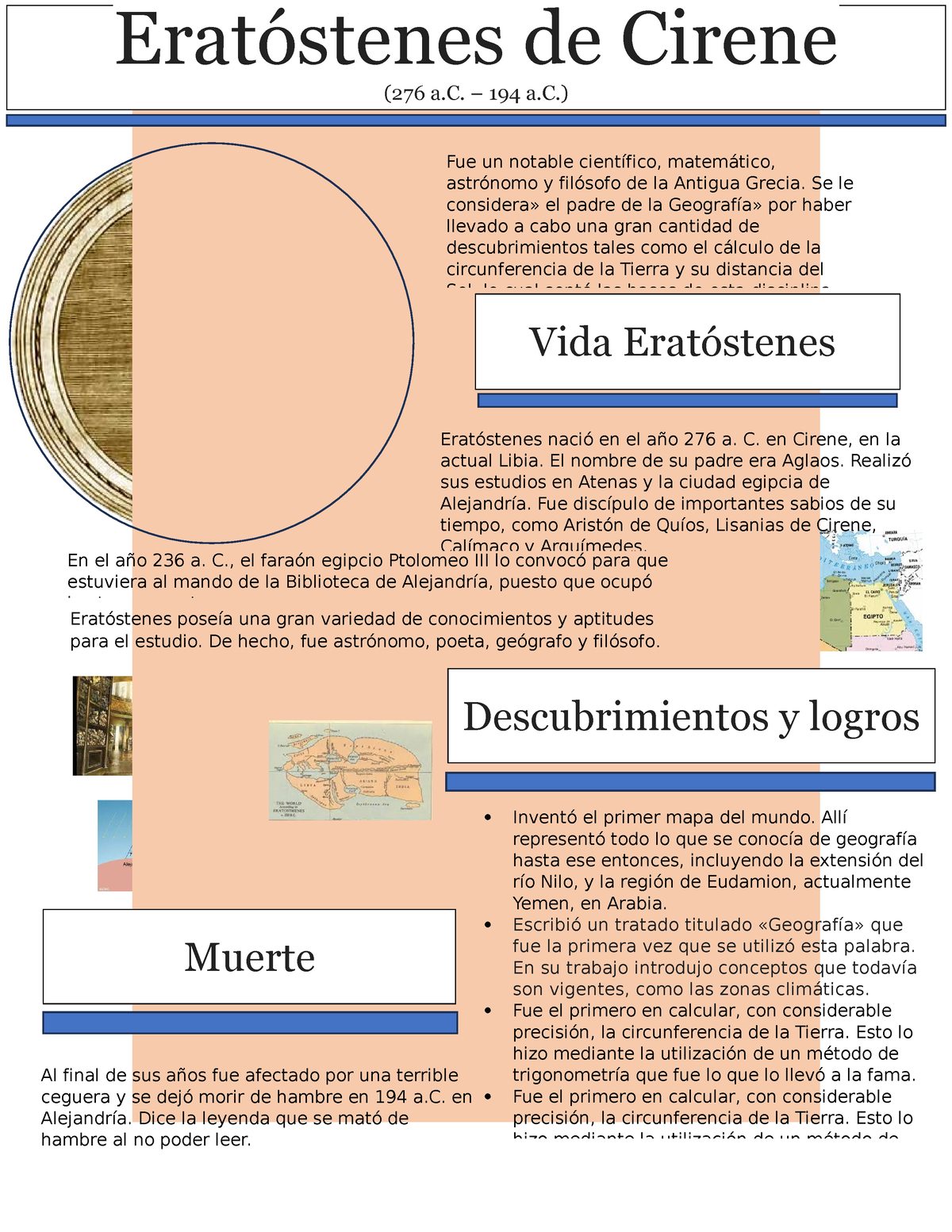 Eratostenes - es la biografia de erstostenes sobre de los geografos mas ...