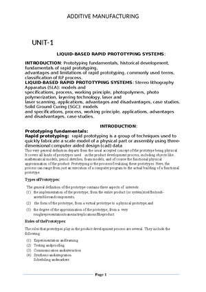 Unit-2 solid based rp - UNIT- SOLID-BASED RAPID PROTOTYPING SYSTEMS ...