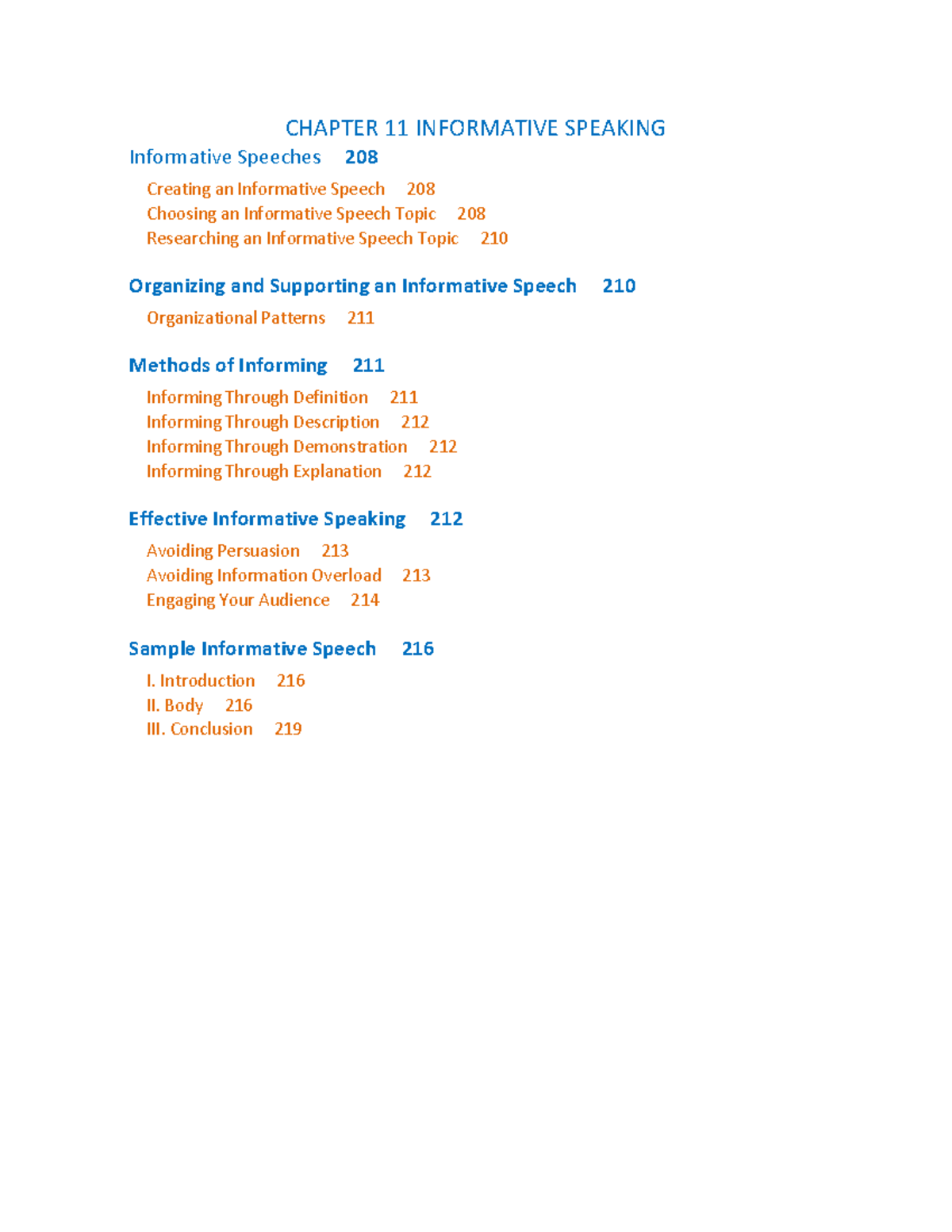 Chapter 11 Informative Speaking - CHAPTER 11 INFORMATIVE SPEAKING ...