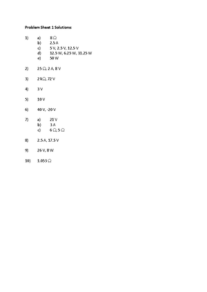Problem Sheet 1 electronic principles - BE1603 Engineering Systems and ...