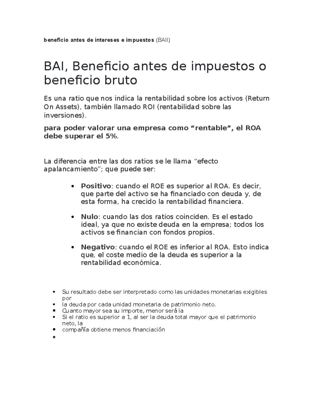 ratio de beneficio bruto