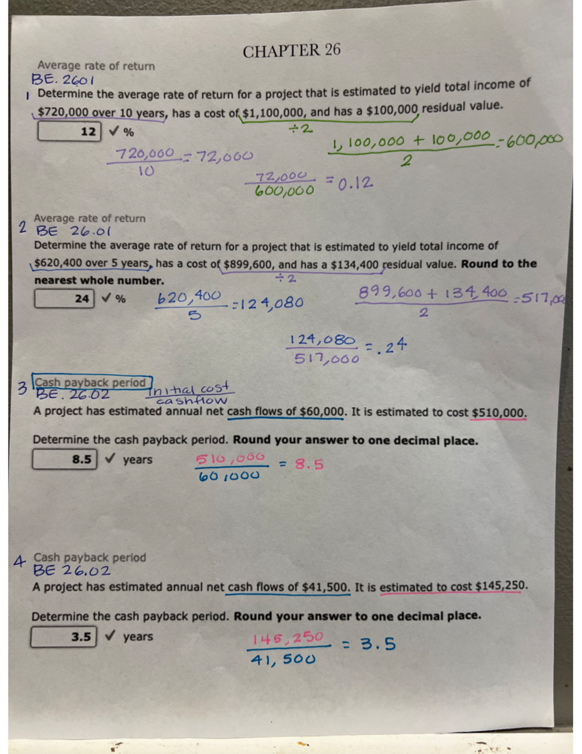 1-4 - Chapter 26: Capital Investment Analysis - ACCT 2402 - Studocu