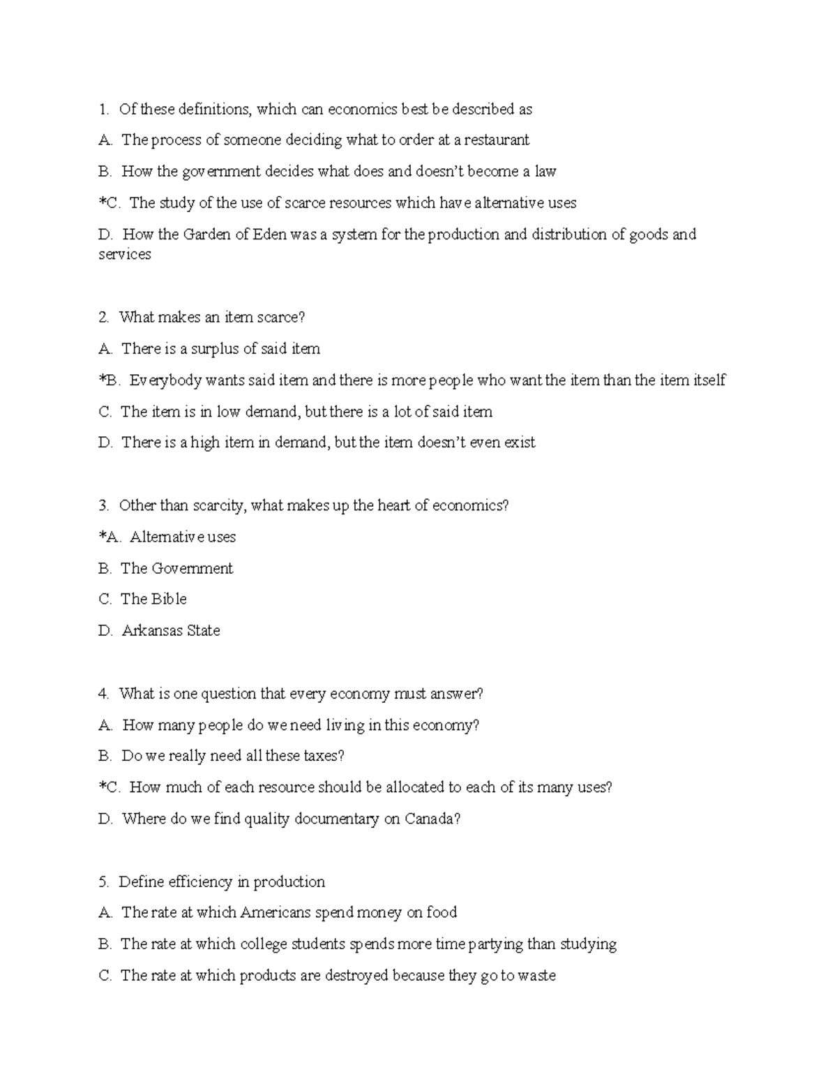 Multiple Choice questions chapter 1 - 1. Of these definitions, which ...