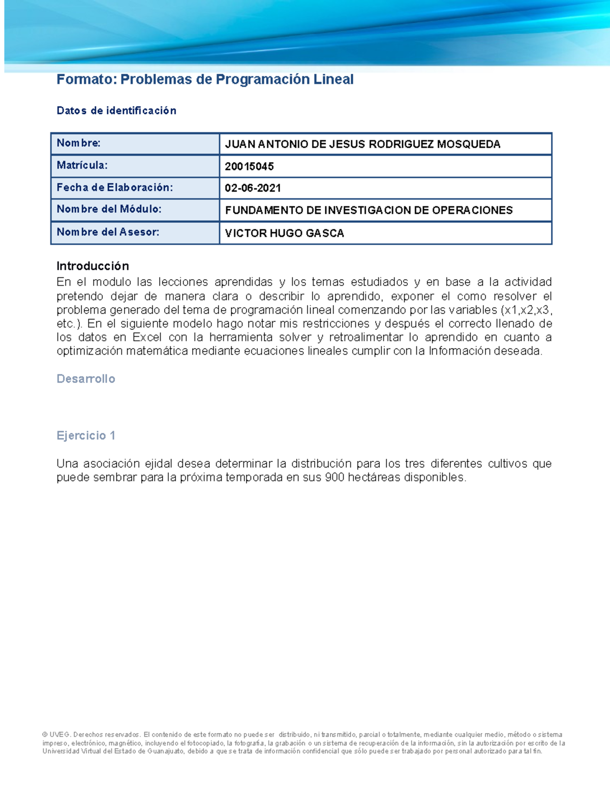 Rodriguez Juan Programacion Lineal - Formato: Problemas de Programación ...