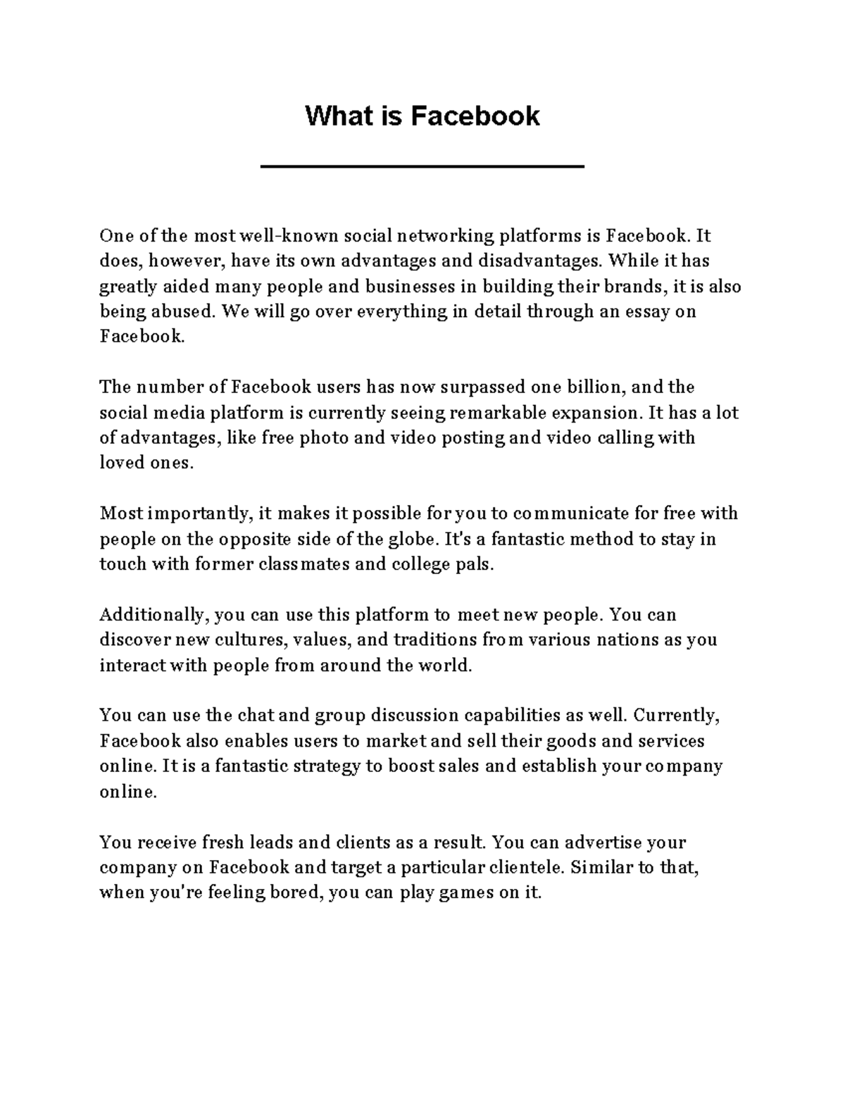 What is Facebook - Google Docs - What is Facebook ...