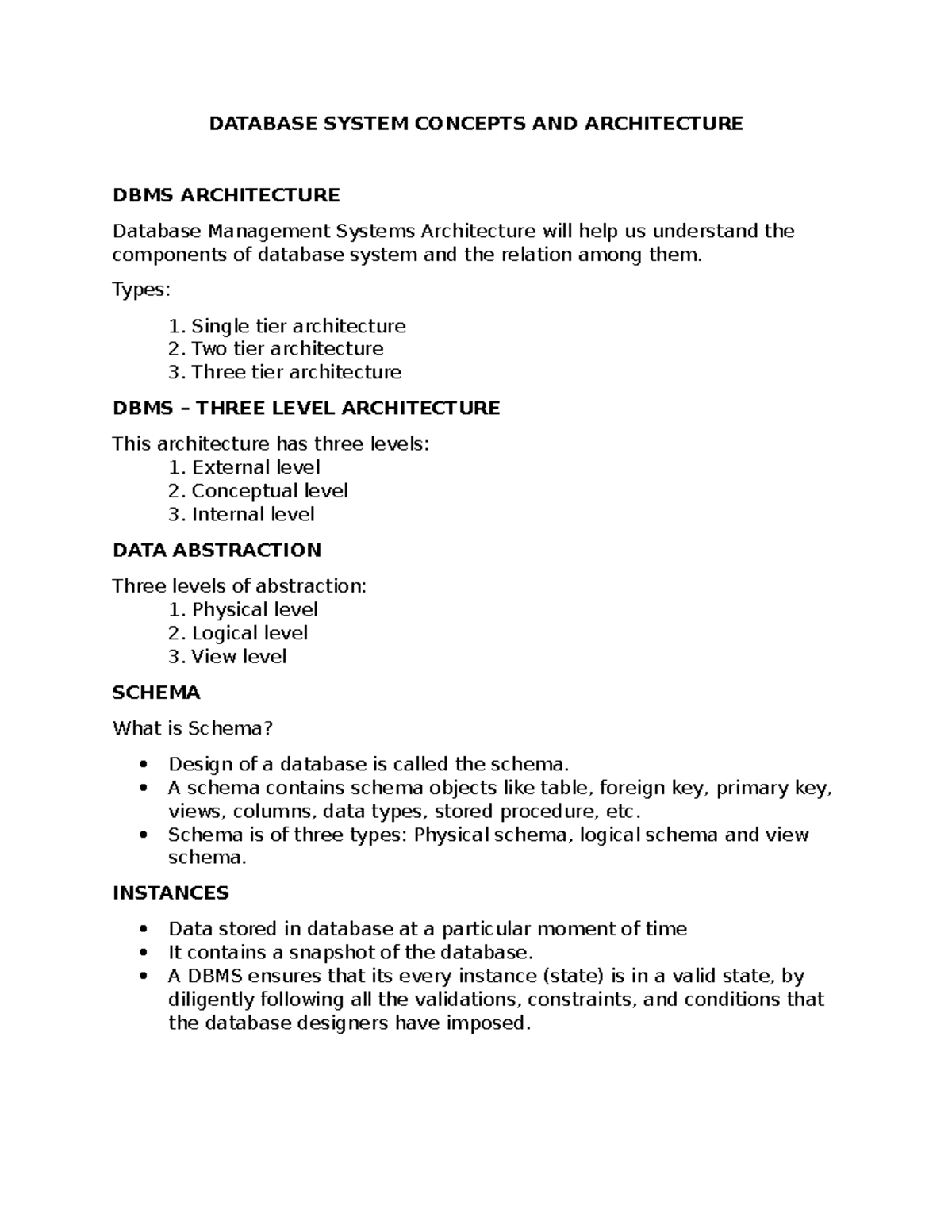 Database system concepts and architecture - DATABASE SYSTEM CONCEPTS ...