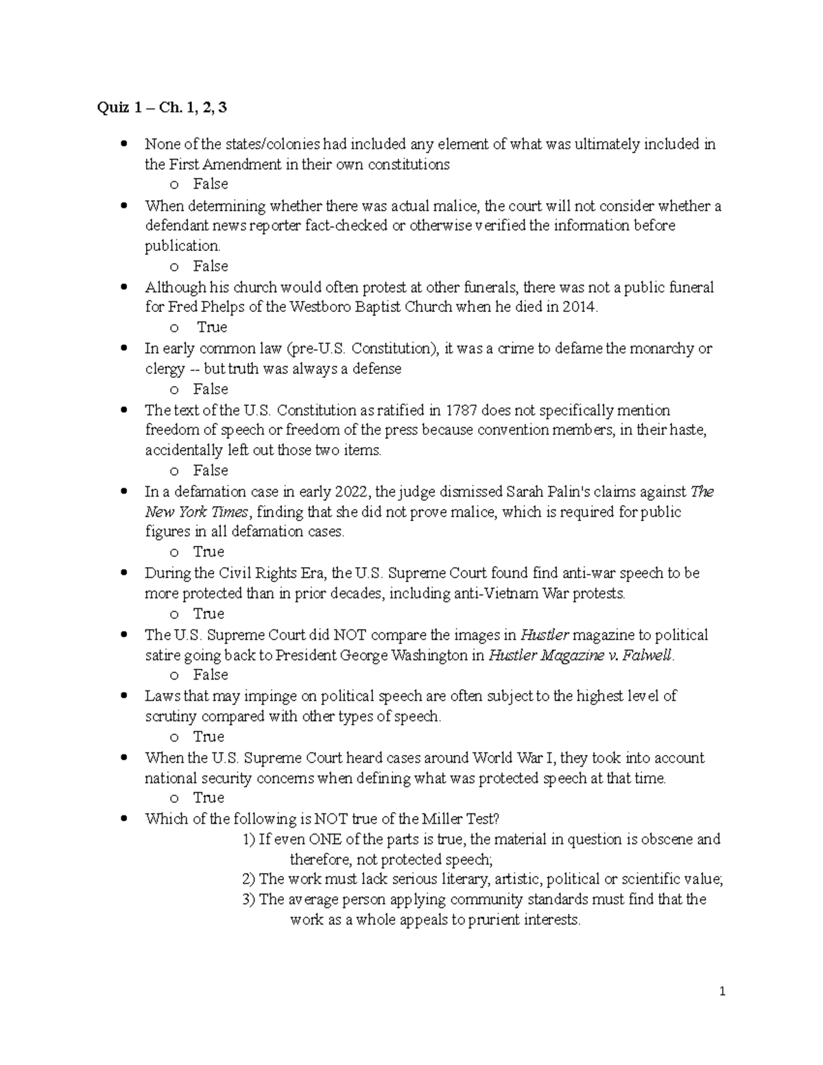 first amendment essay questions and answers