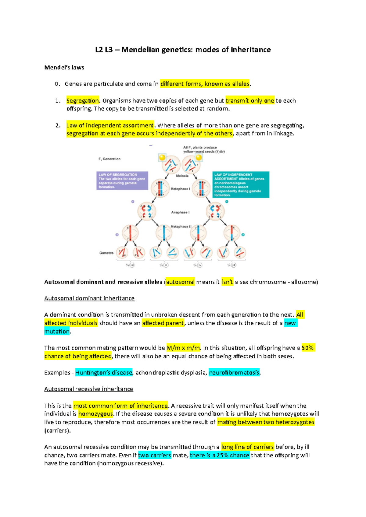 Mendelian genetics- modes of inheritance - Genes are particulate and ...