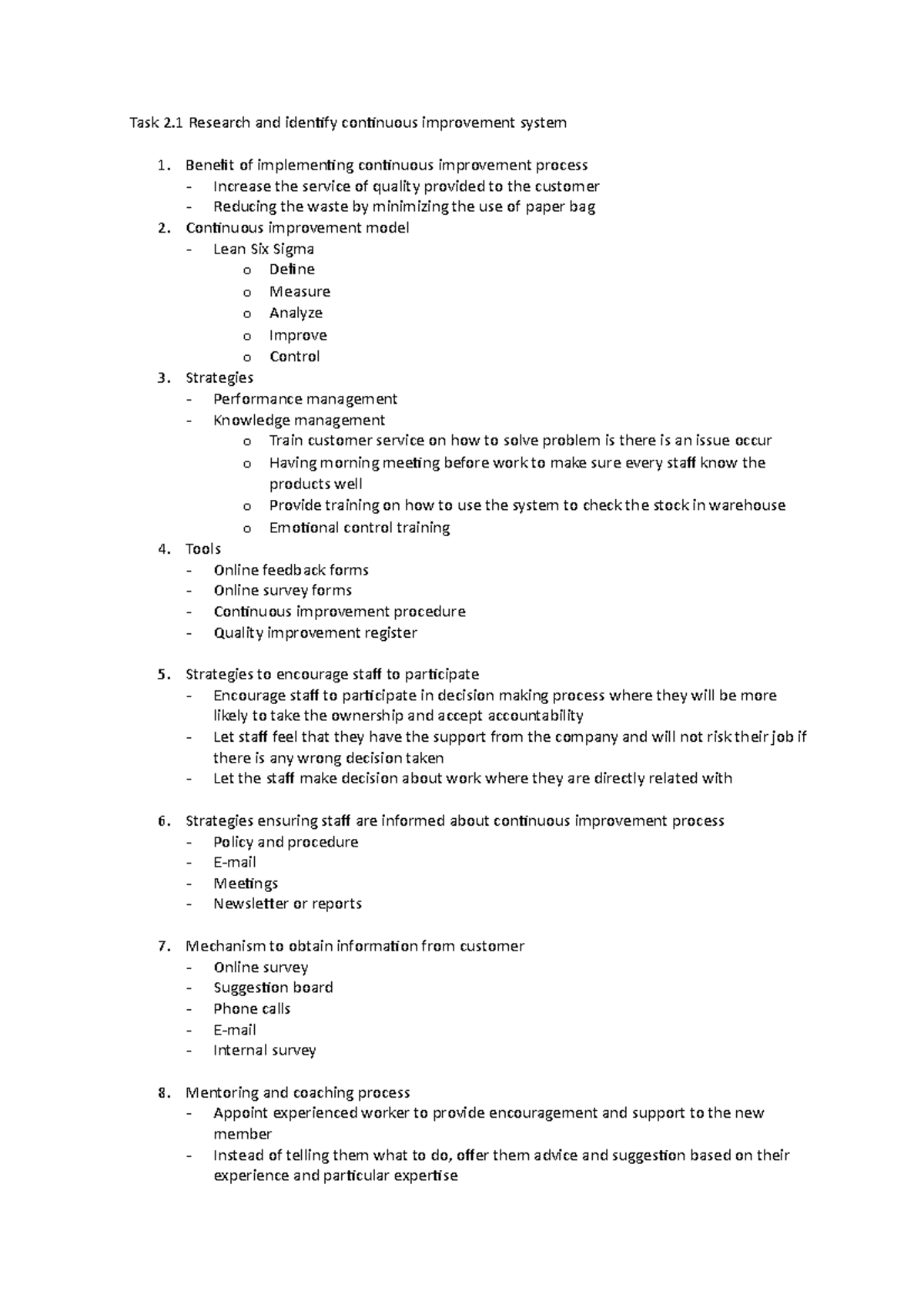 CI Task 2 - assignment - Task 2 Research and identify continuous ...