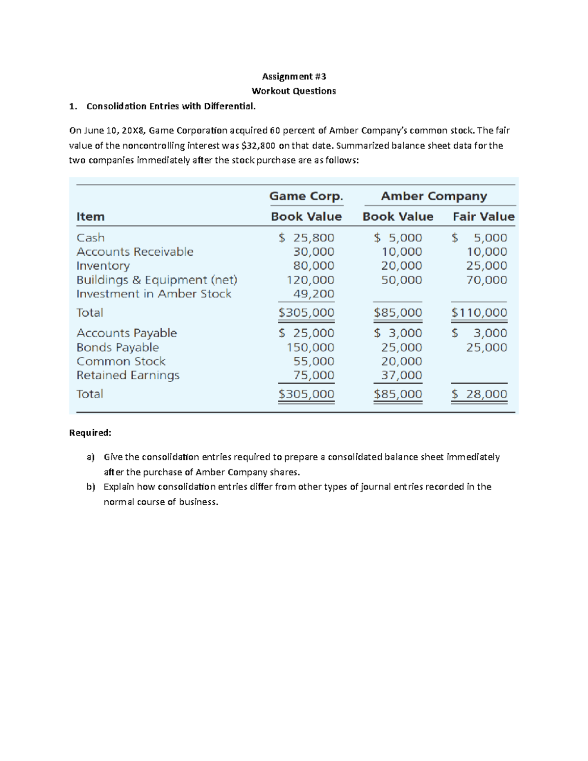 Assignment 3 - Solution - Assignment # Workout Questions Consolidation ...