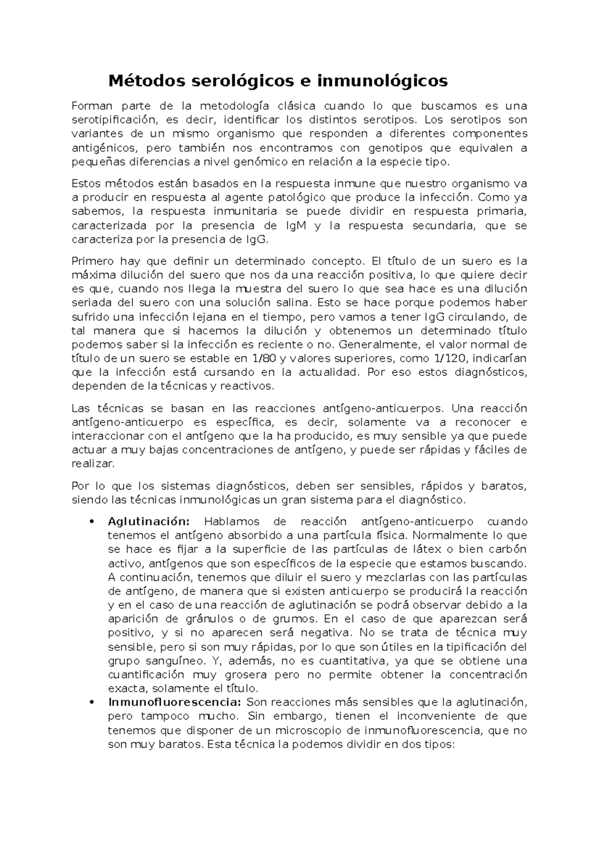 Métodos serológicos e inmunológicos - Métodos serológicos e ...