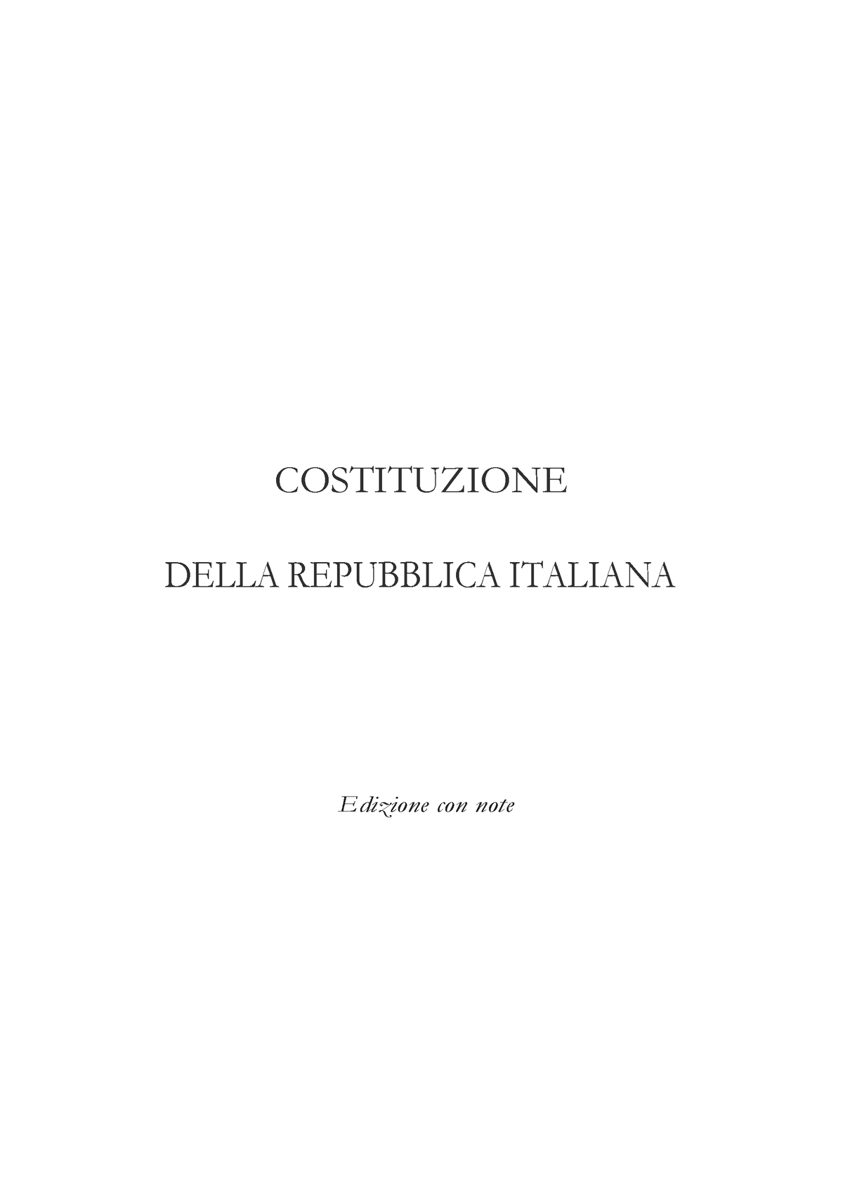 Costituzione Della Repubblica Italiana - COSTITUZIONE DELLA REPUBBLICA ...