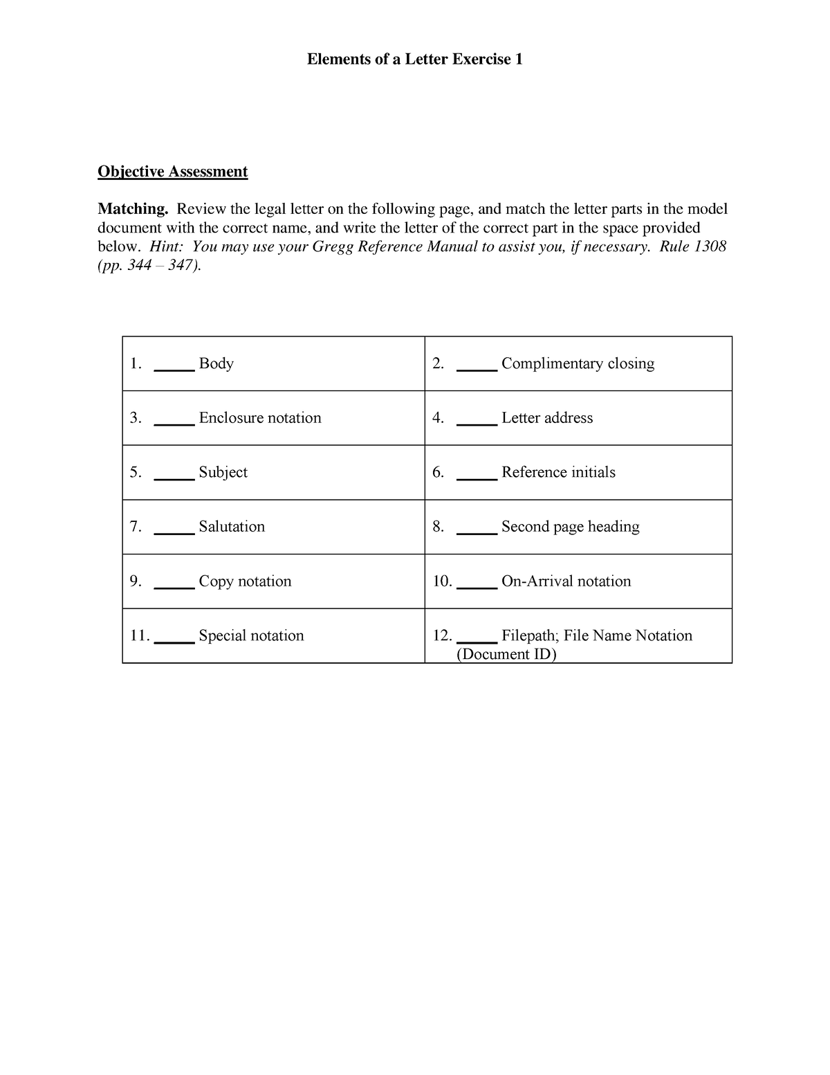 elements-of-a-letter-assignment-elements-of-a-letter-exercise-1