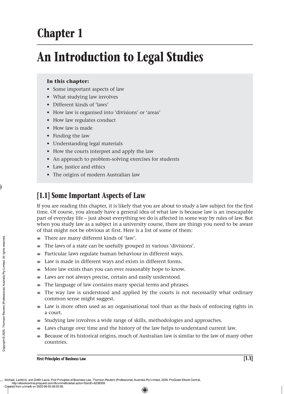 First Principles Of Business Law - (1 An Introduction To Legal Studies ...