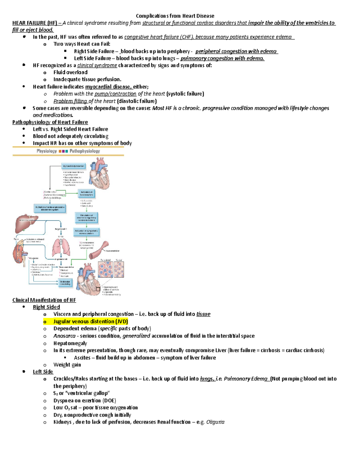 Complications from Heart Disease - In the past, HF was often referred ...